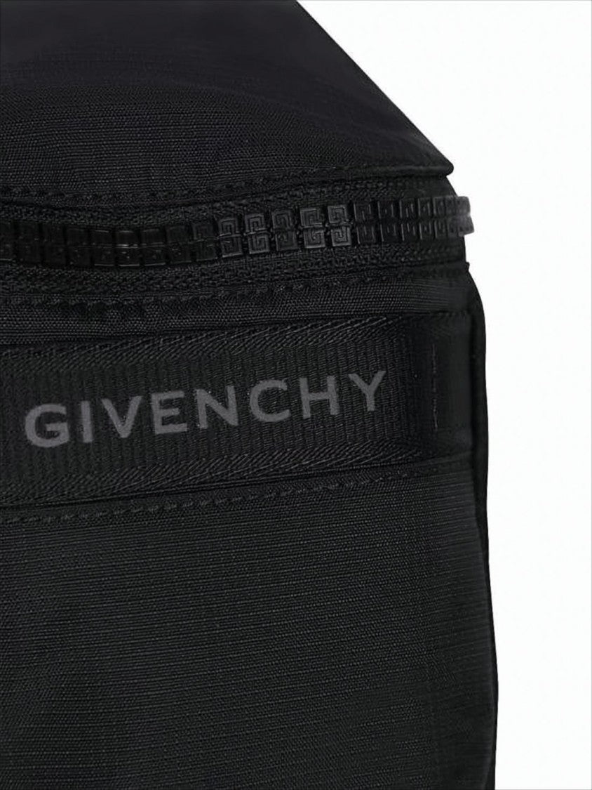 Compact Black Polyamide Belt Bag with Adjustable Strap