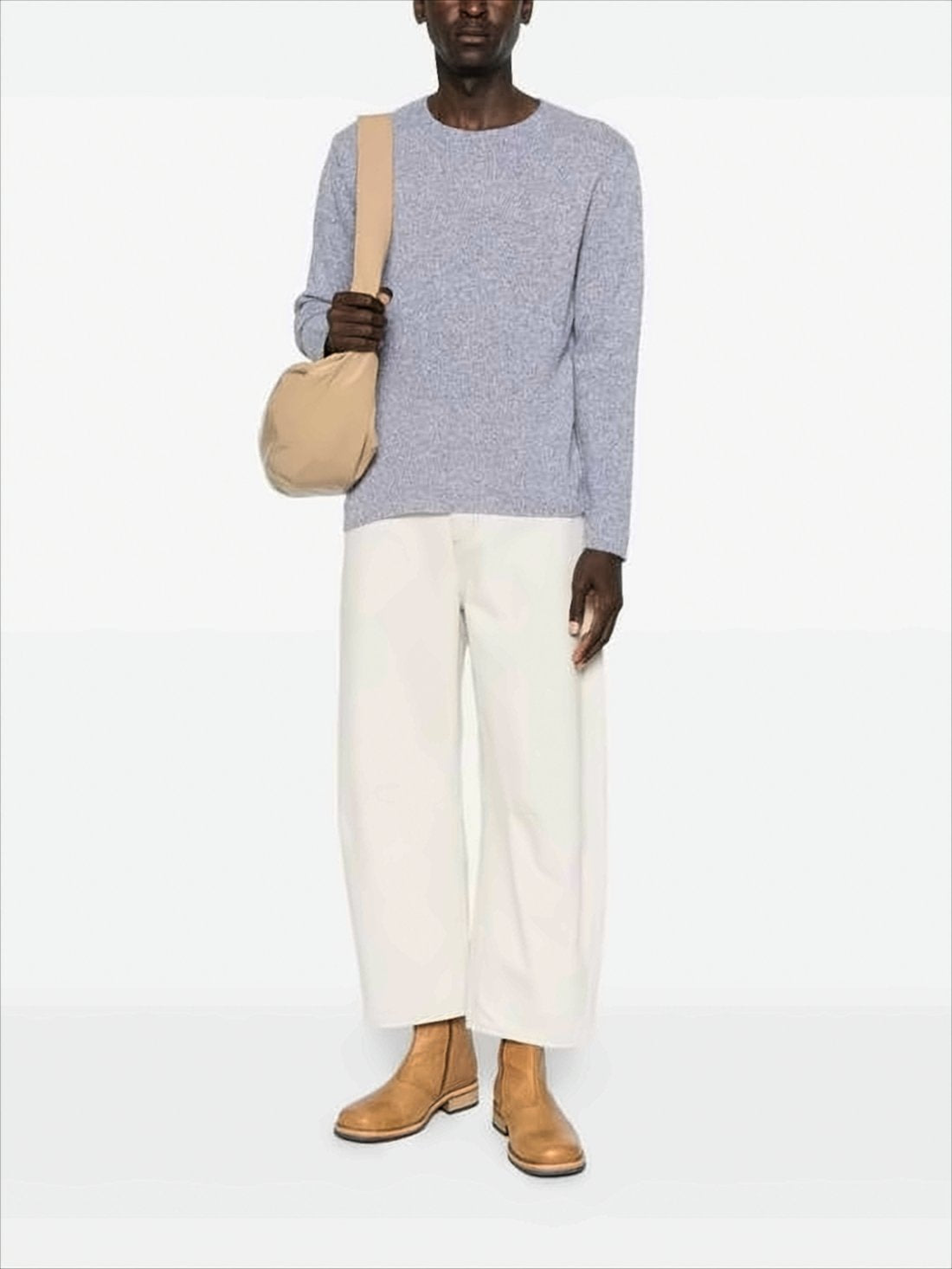 Finely Knit Wool-Silk Blend Sweater