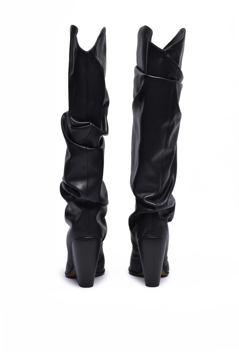 Folded Texan Boots - Black