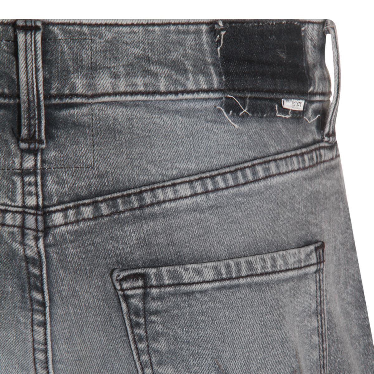Straight-Leg High-Waist Jeans with Faded Grey Wash