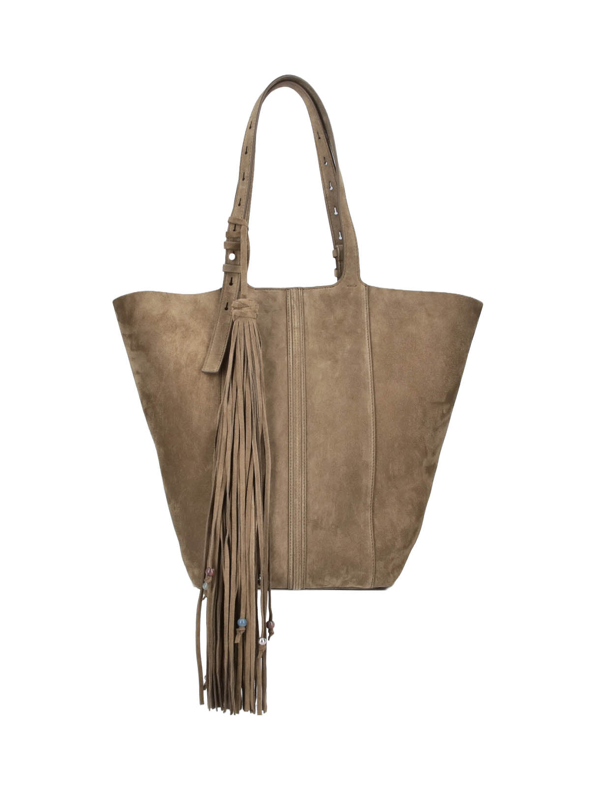 Brown 24/7 Fringed Calf Suede Tote