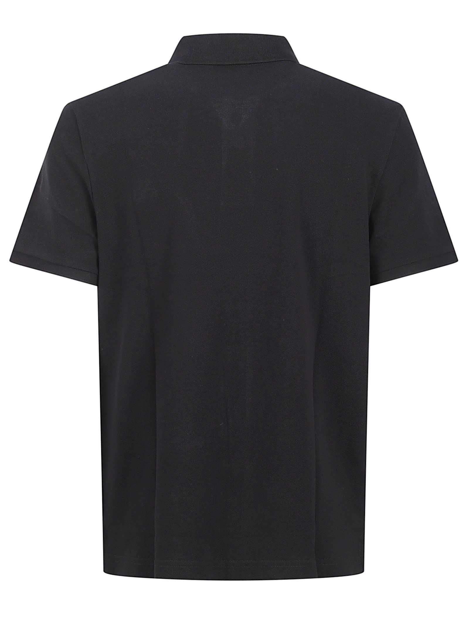 Minimalist Black Cotton Polo with Subtle Logo Emblem