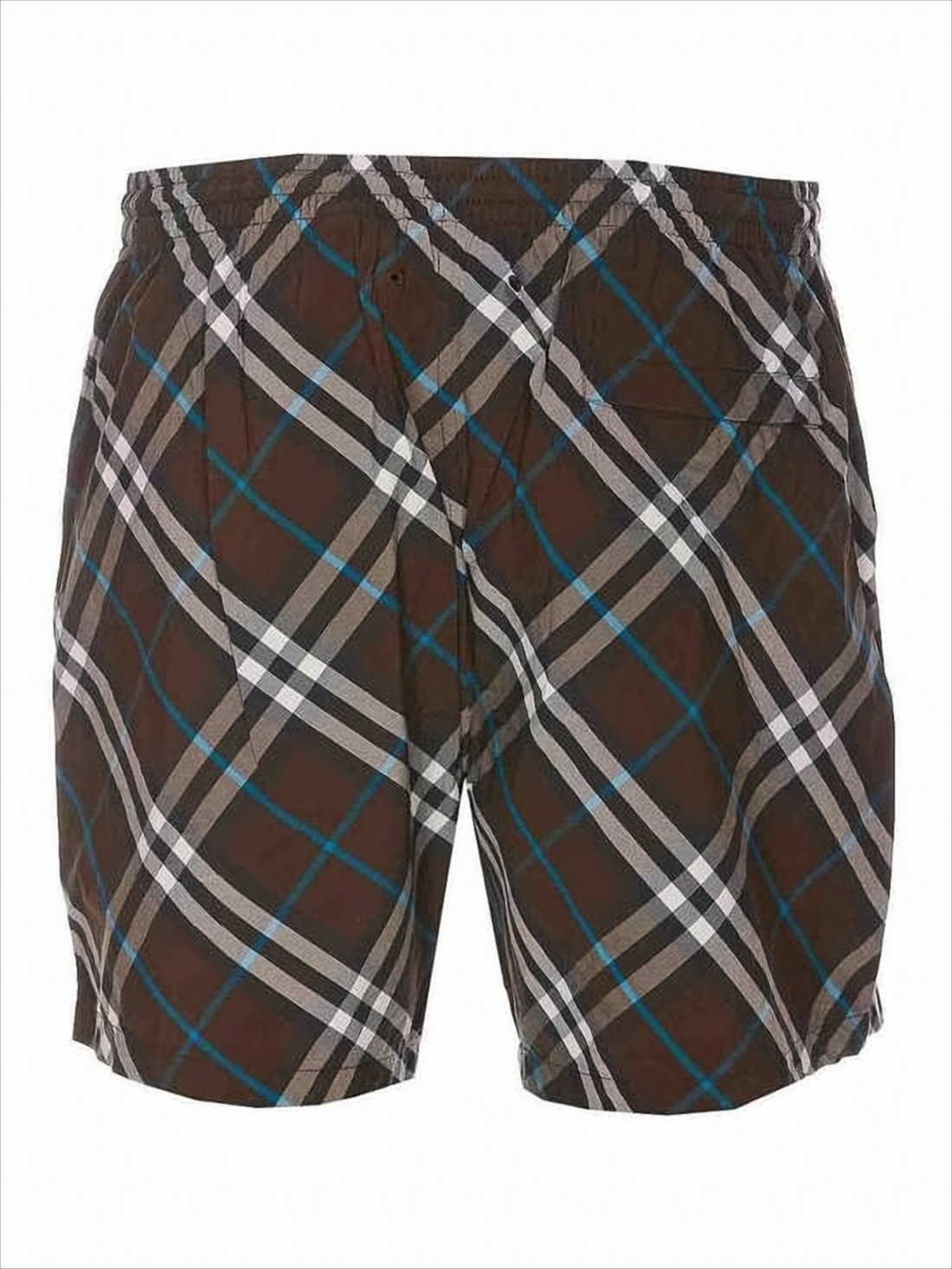 Brown Checkered Swim Shorts