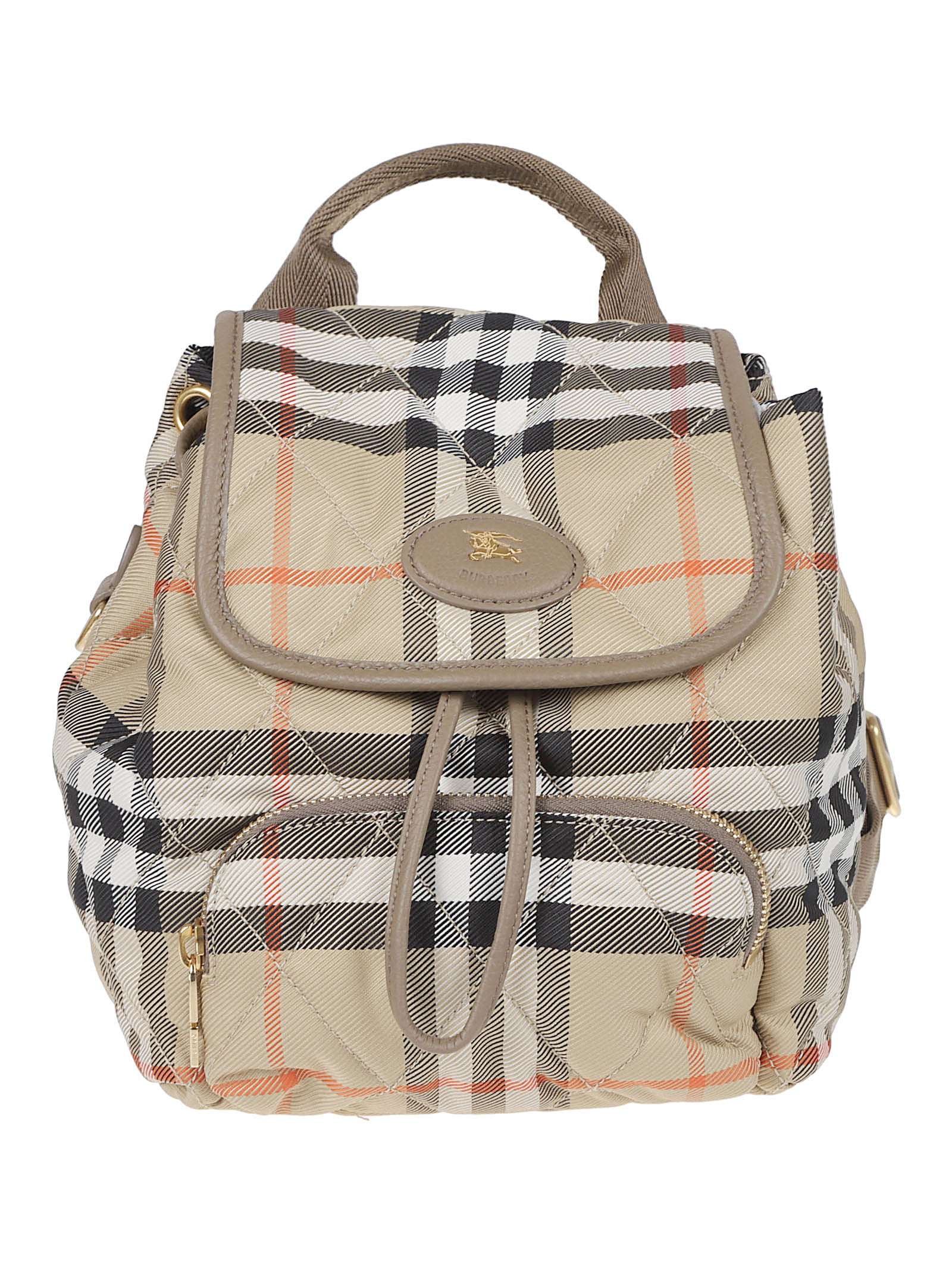 Quilted Check Embroidered Backpack