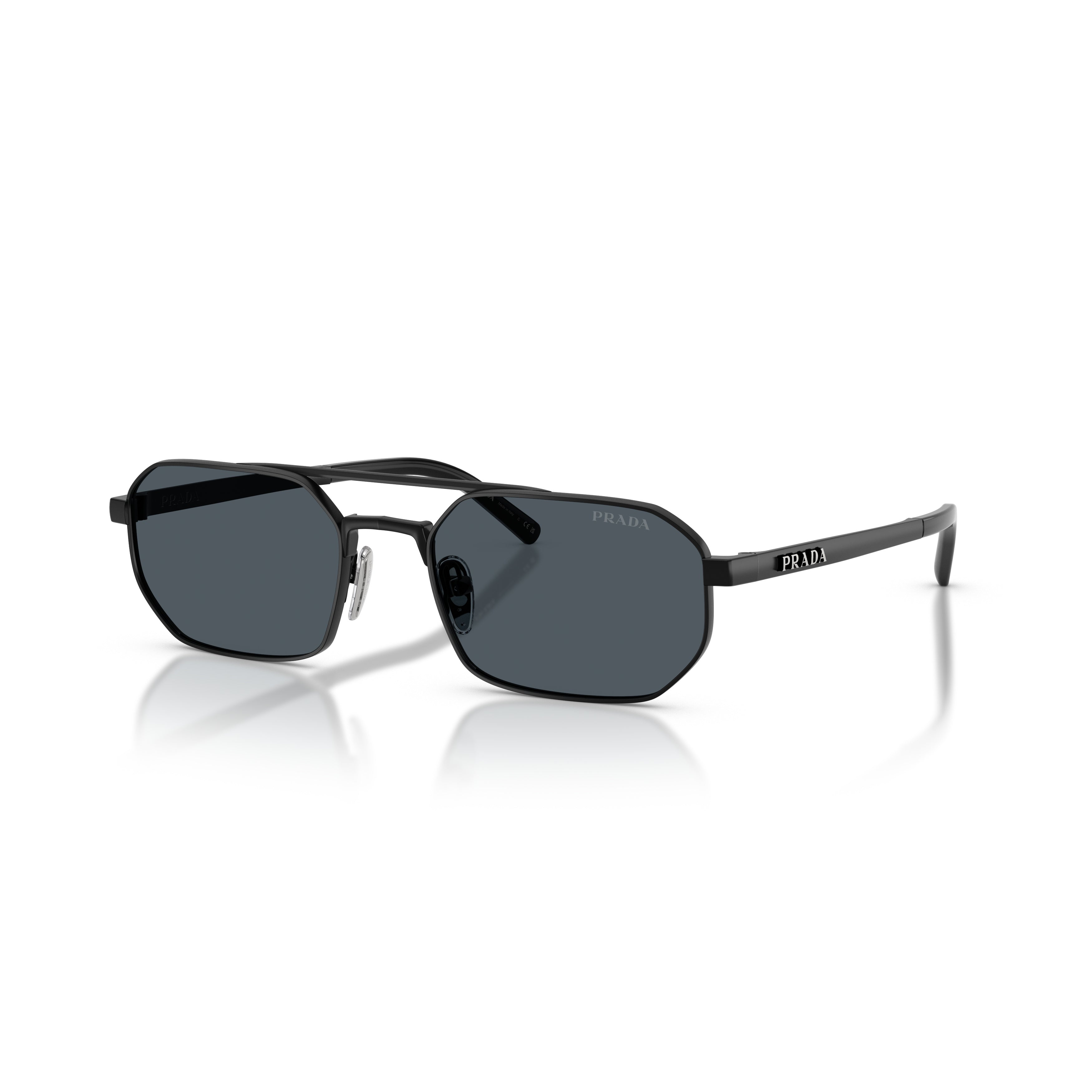 Geometric Black Metal Frame Sunglasses