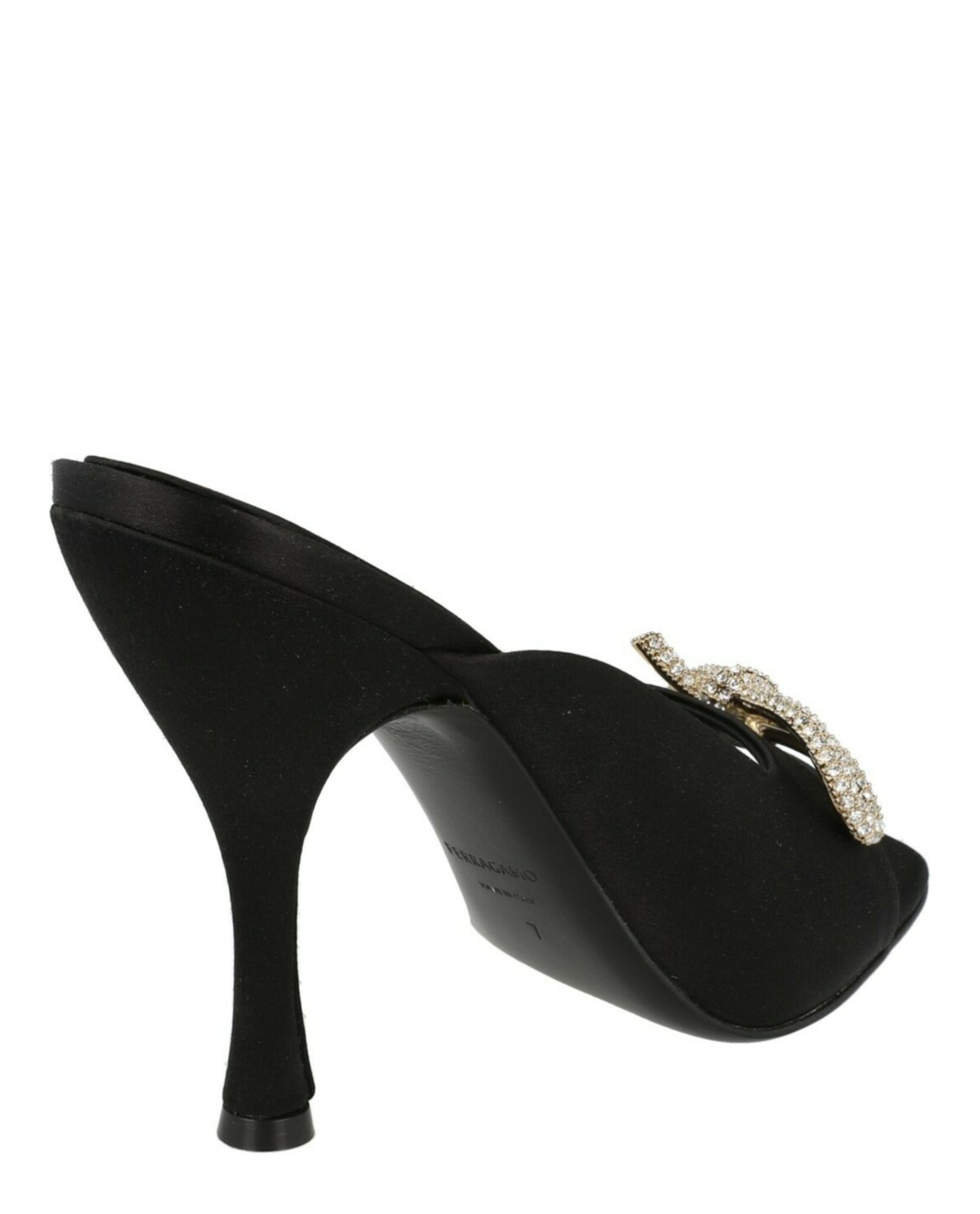 Crystal-Embellished Knot-Detail Mules