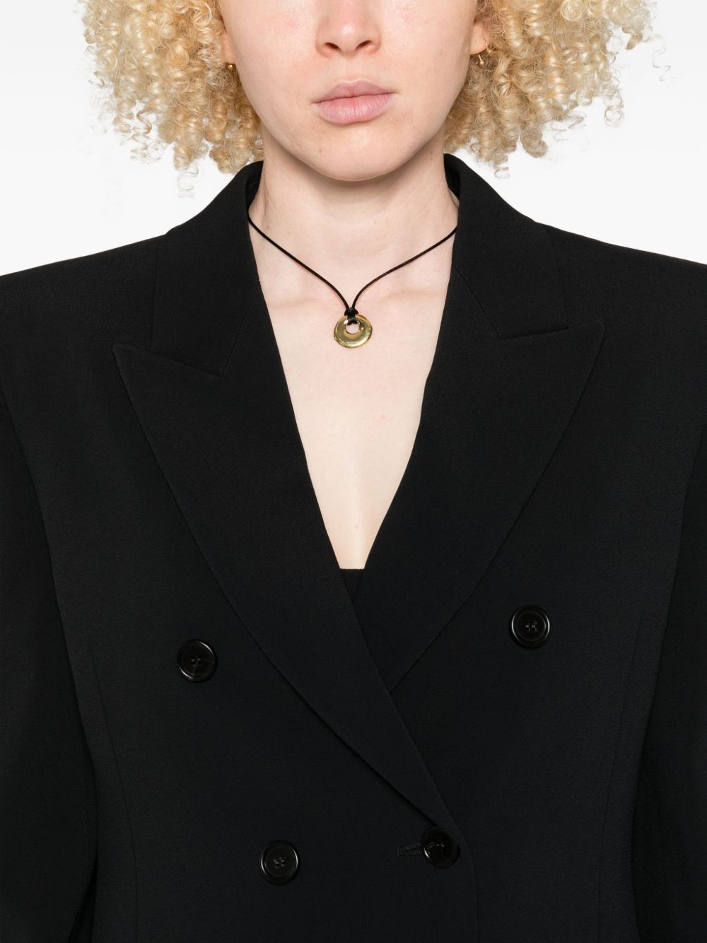Double-Breasted Tailored Jacket In A Crêpe Mix