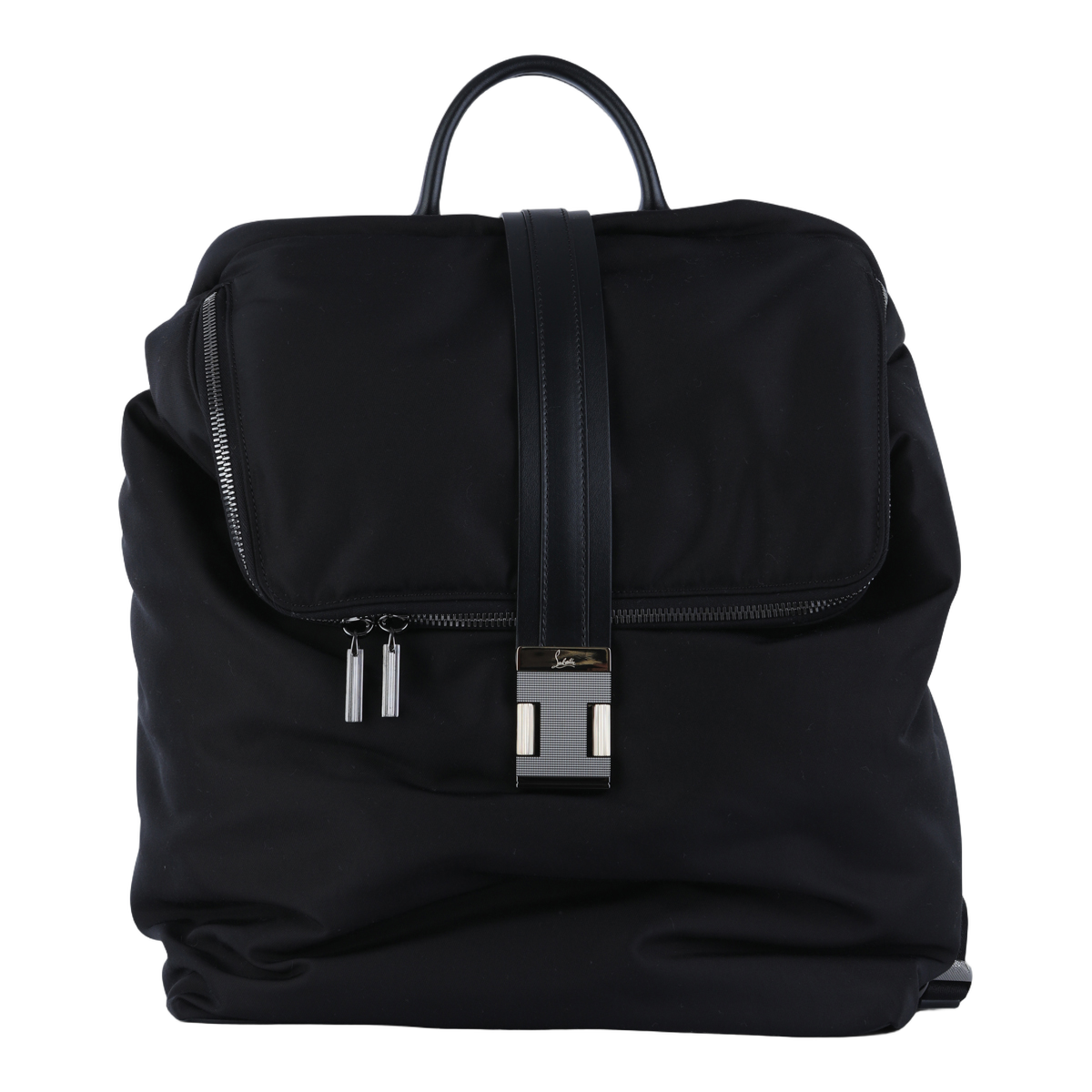 Black Backpack with Smooth Fabric Body