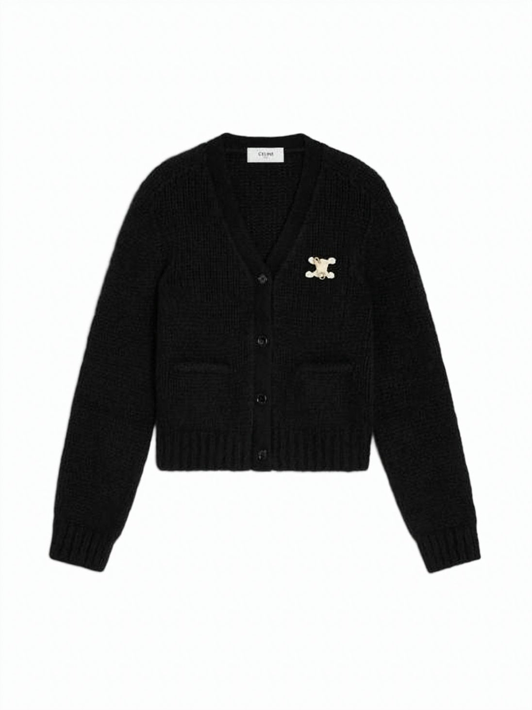Cropped Black Cardigan in Cashmere-Silk Blend