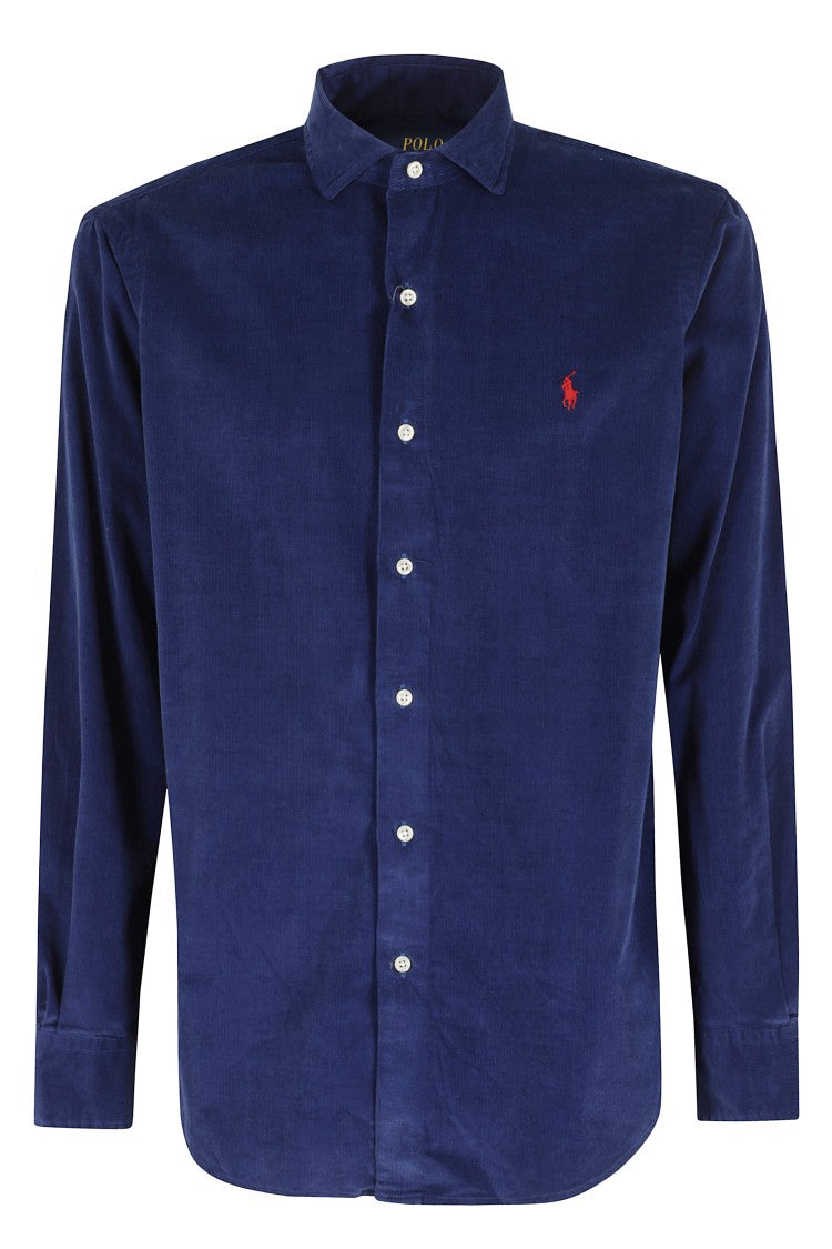 Classic Collar Long Sleeve Shirt in Freshwater Cotton Velvet