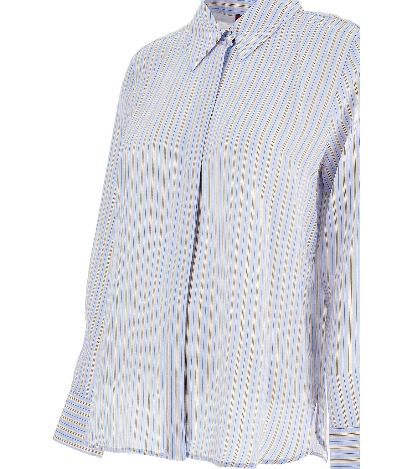 Light Blue Pinstripe Wool Shirt
