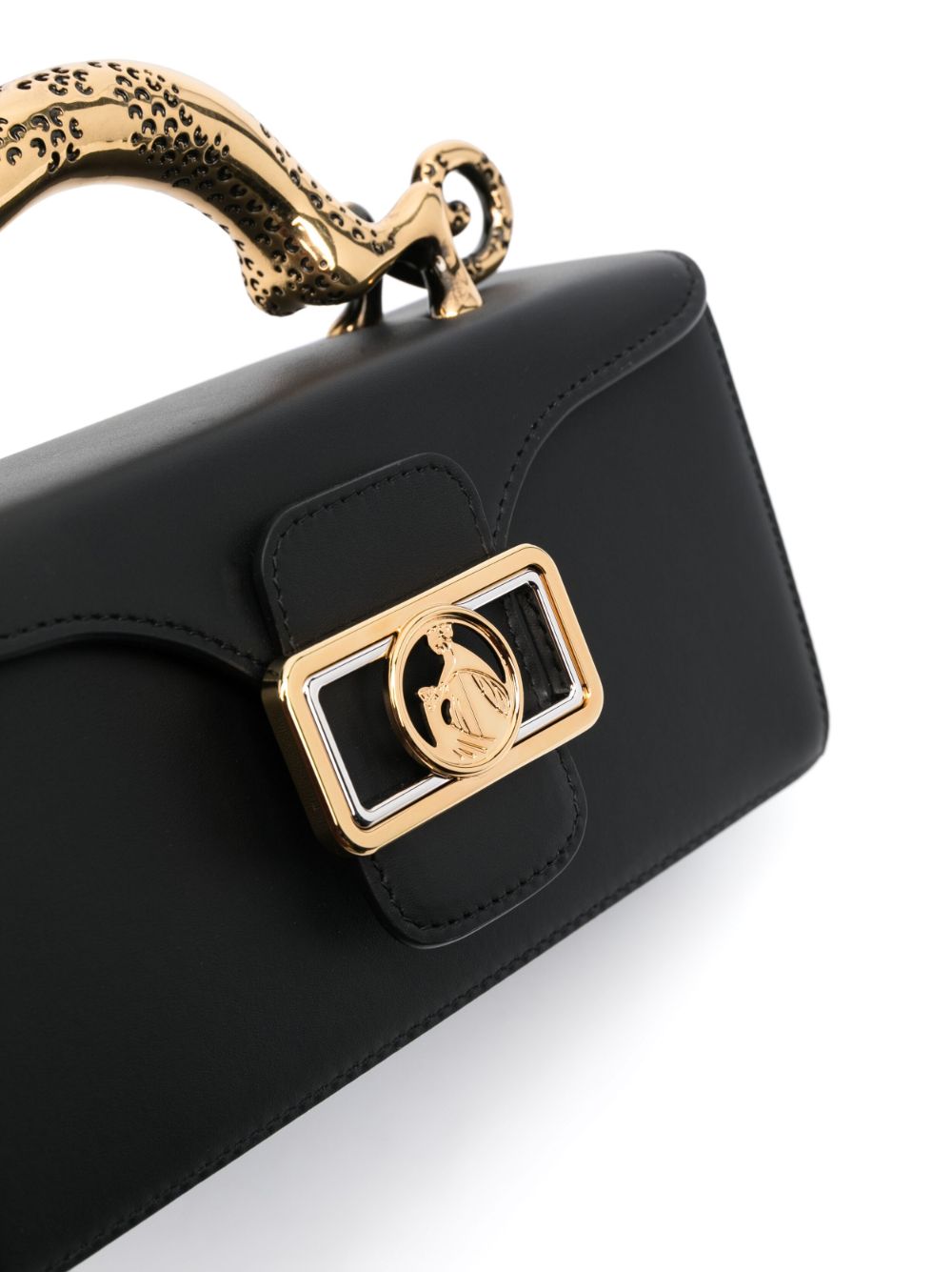 Rectangular Black Calf Leather Bag
