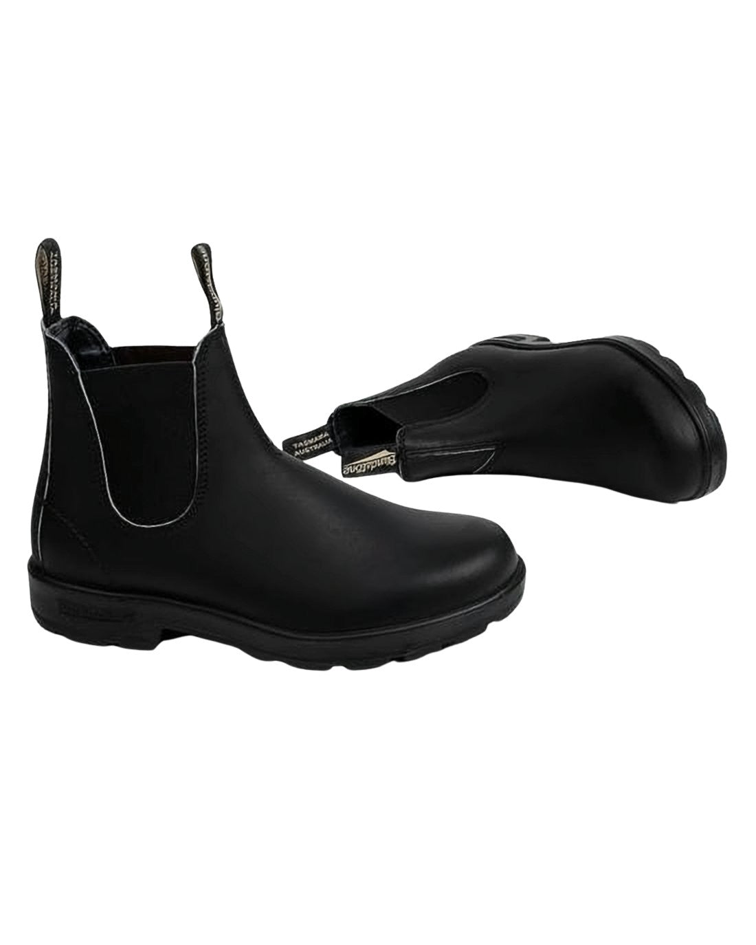 Seamless Black Leather Slip-On Boots