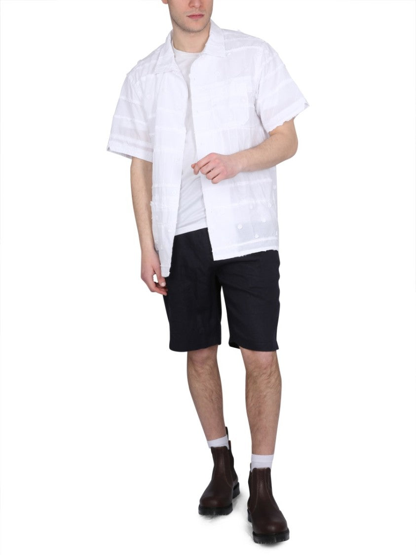 Embroidered White Shirt With Classic Collar