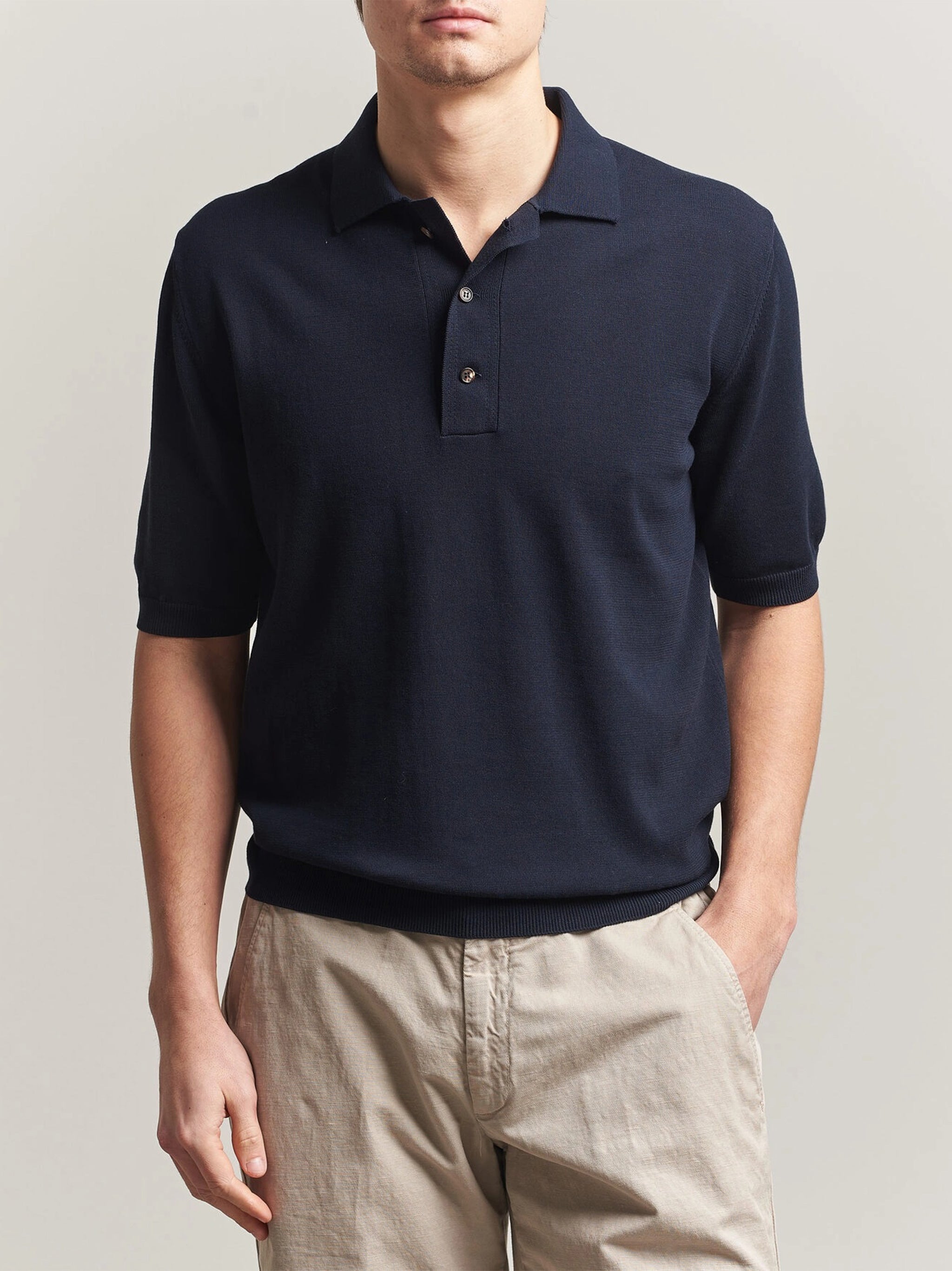Blue Relaxed Fit Lightweight Polo Shirt