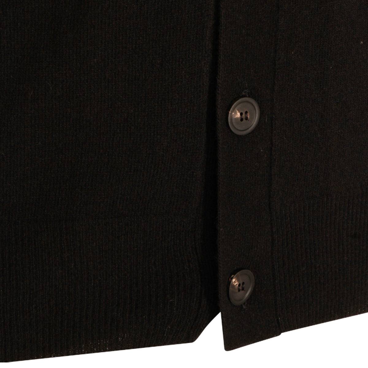 Black Cardigan With V-Neck And Button Closure