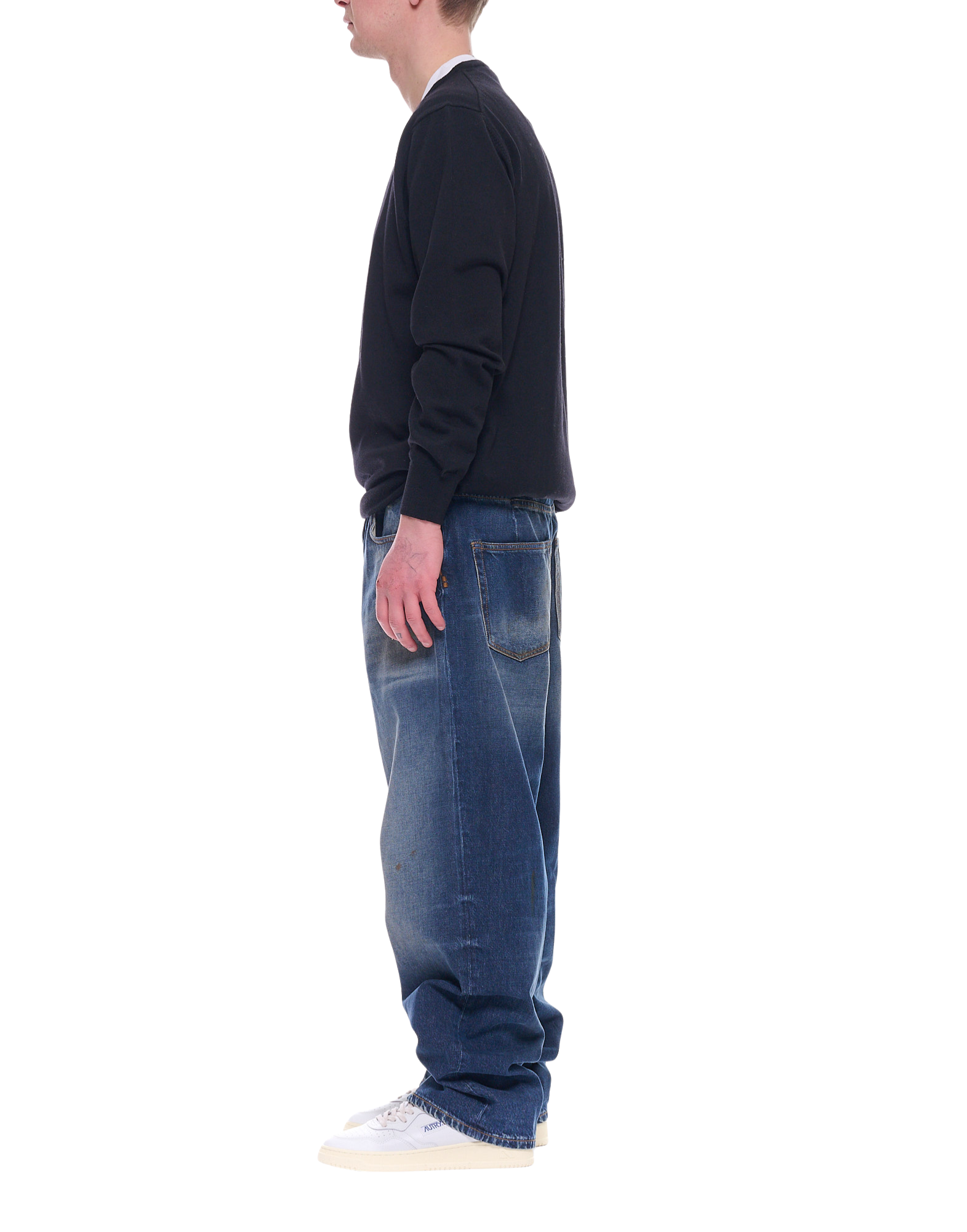 Wide Leg Cotton Denim Jeans