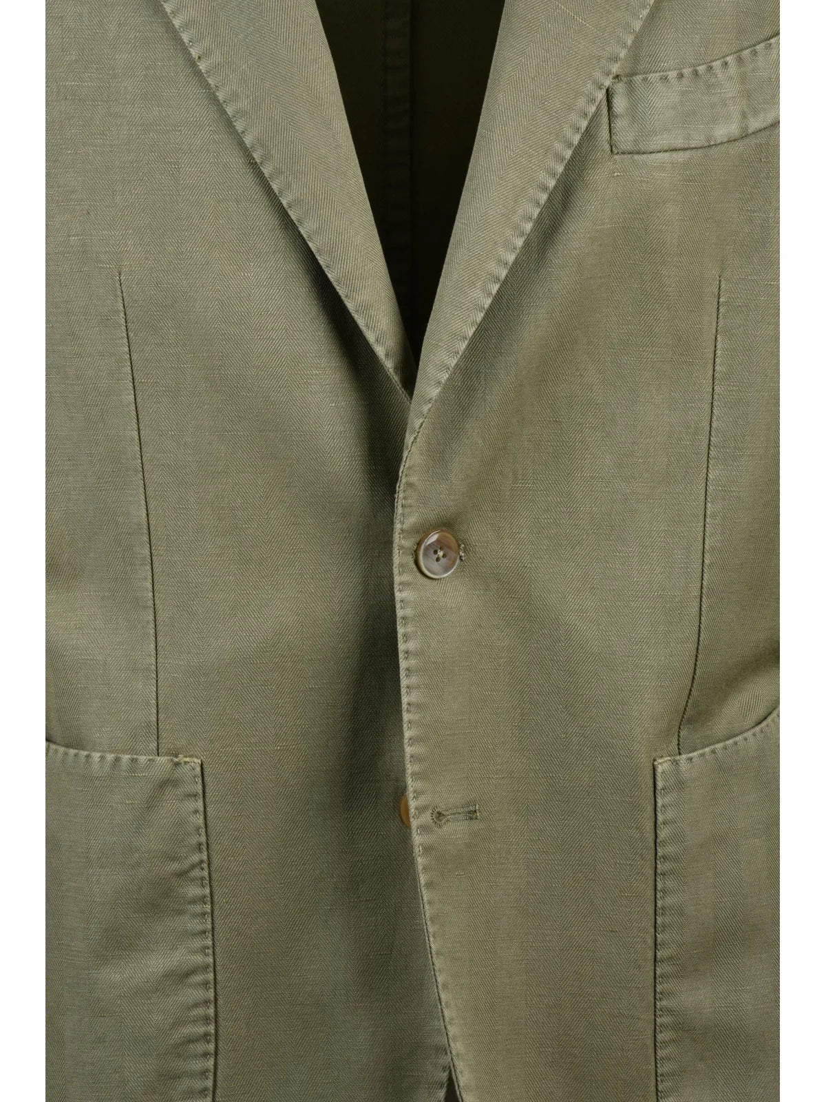 Sage Green Linen Cotton Fitted Jacket