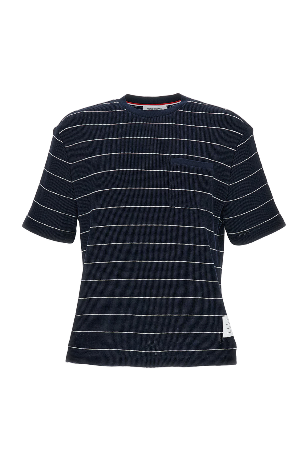 Short Sleeve Tee In Textured Stripe Waffle