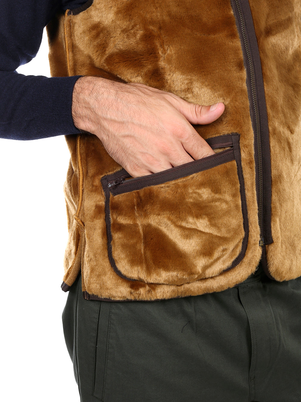 Warm Pile Reversible Waistcoat With Zip Closure