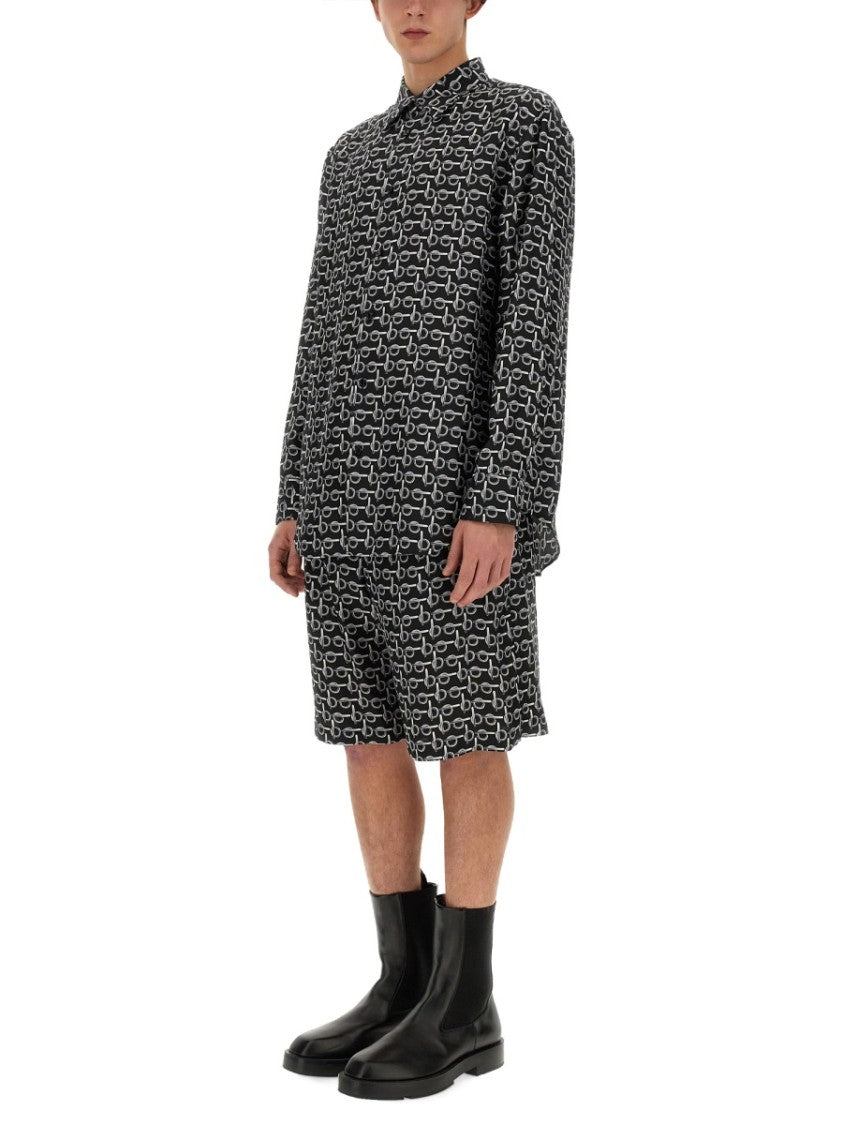 Oversize Black Silk Shirt
