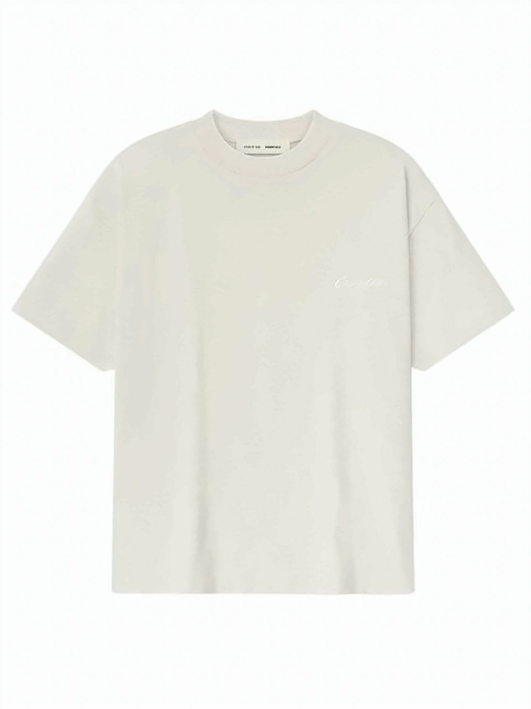 Short-Sleeved Crew Neck T-Shirt with Embossed Logo