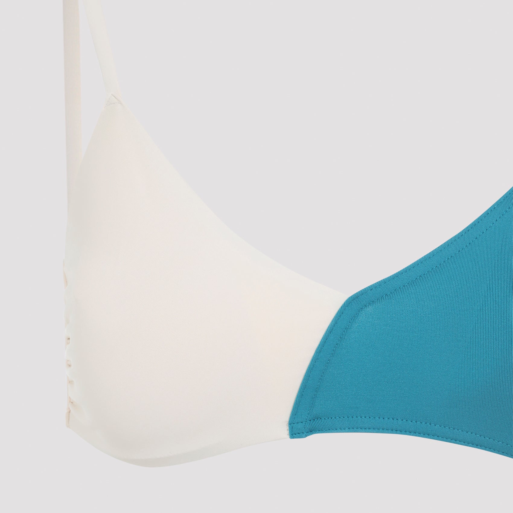 Two-Tone Swimwear Top with Adjustable Straps