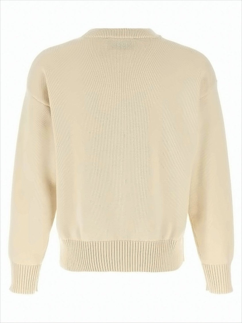Knit Sweater with Ribbed Cuffs
