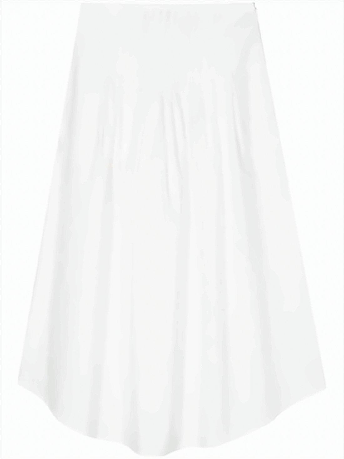 Flared White Midi Skirt