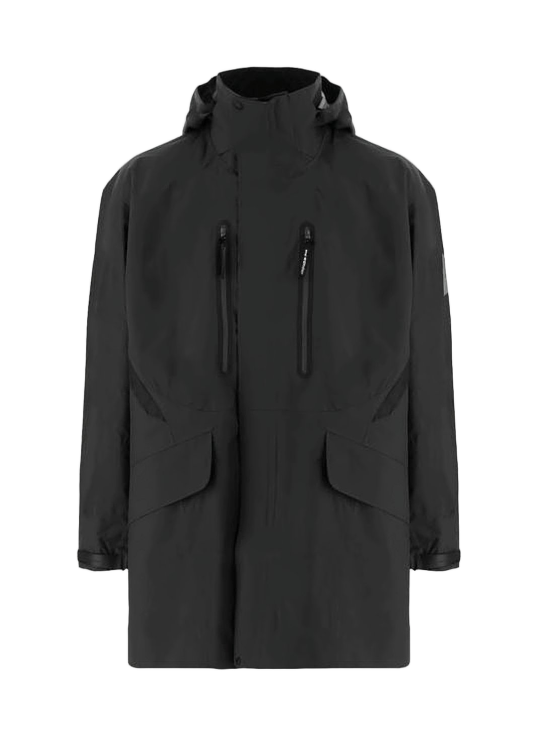 Minimalist Nylon Coat with High Collar