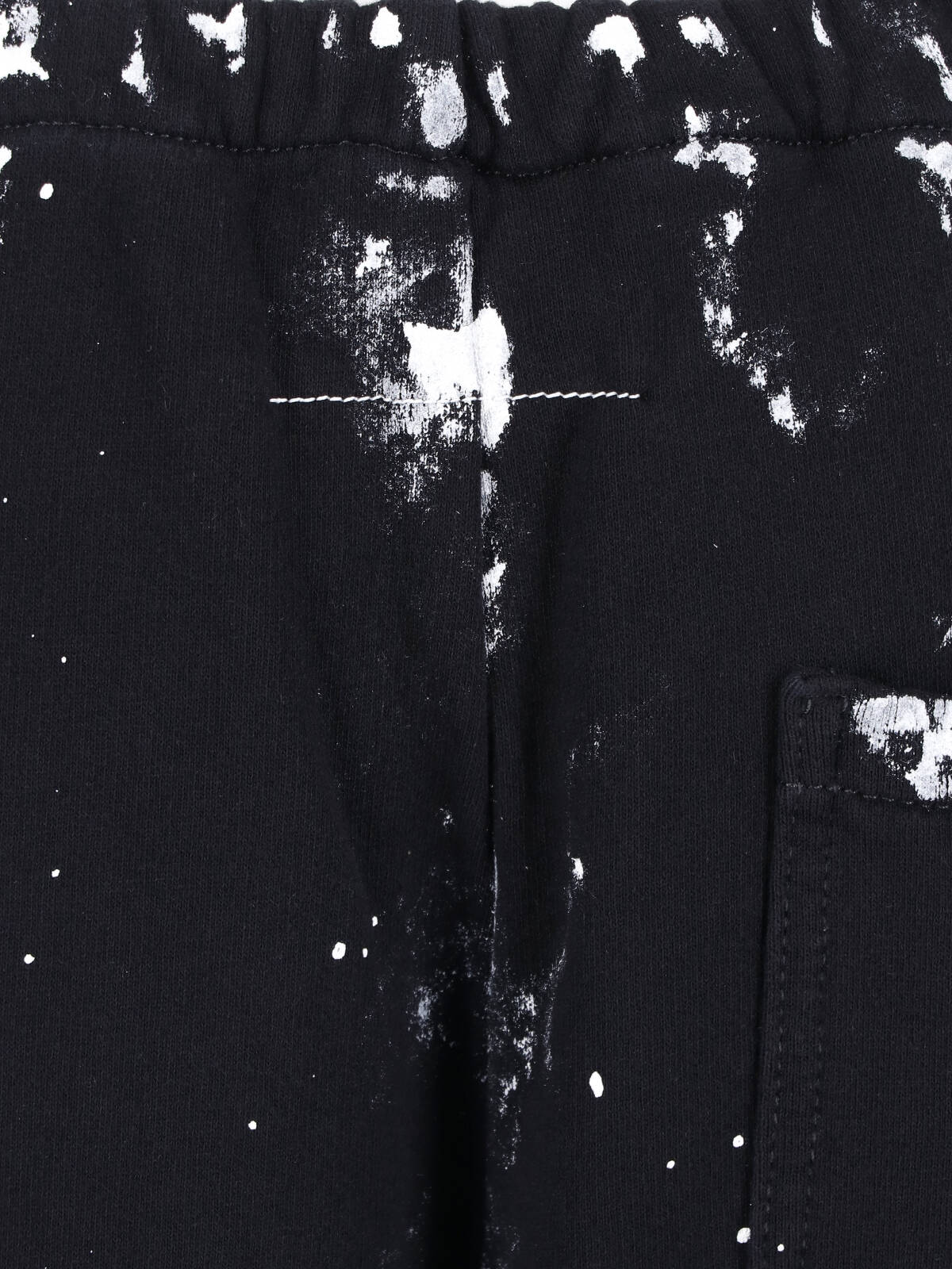 Black Distressed Splatter Pattern Sport Trousers