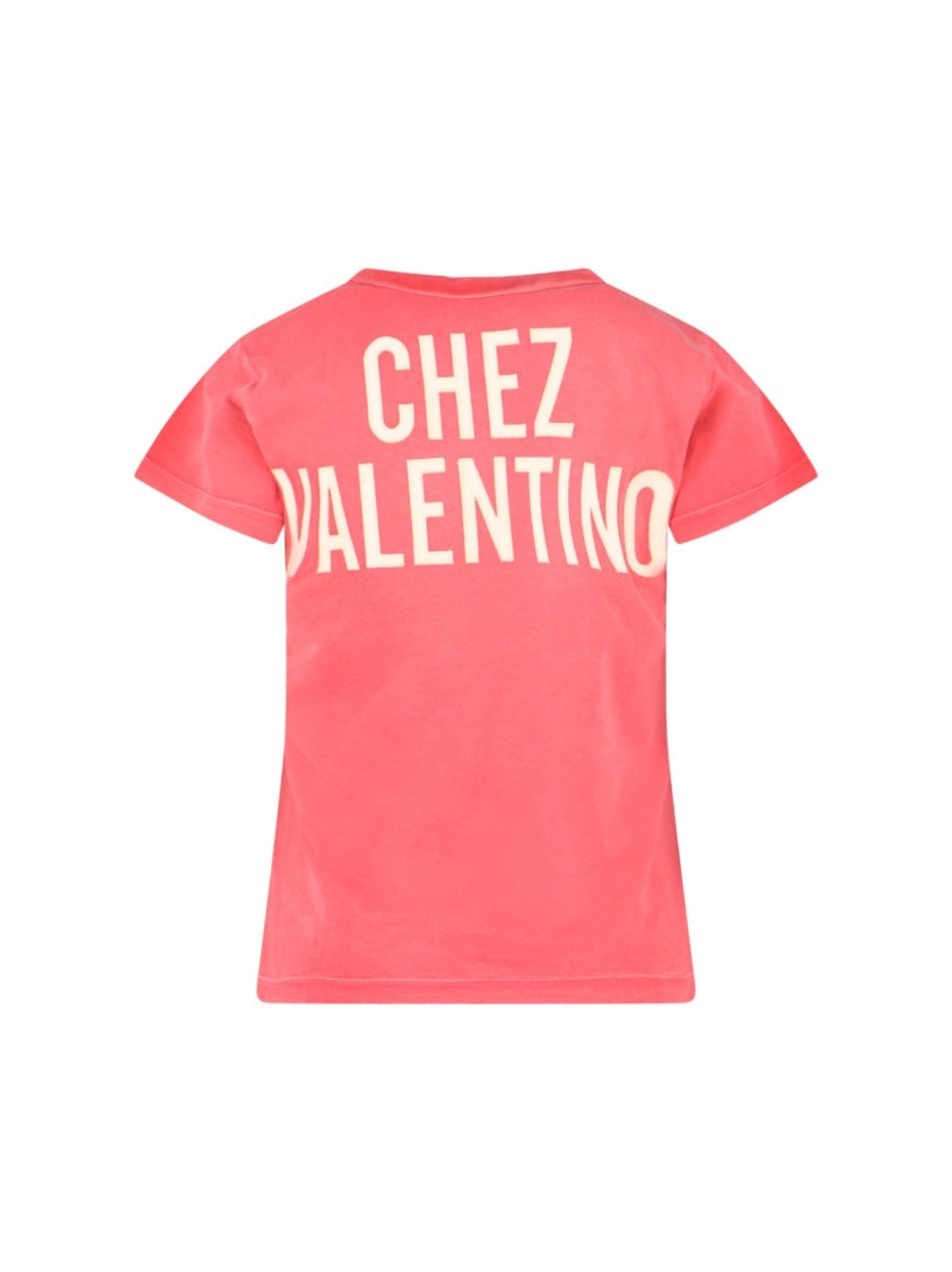 Distressed Print Pink Cotton T-Shirt