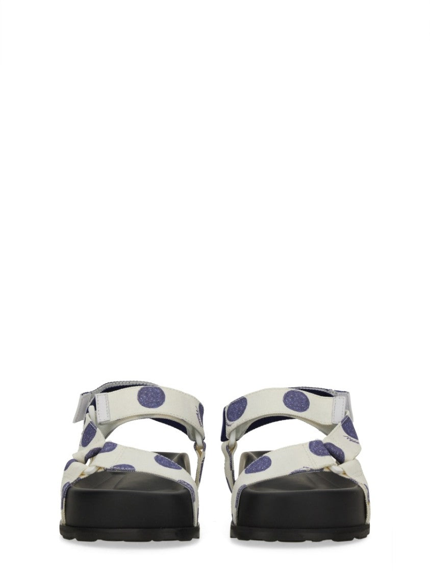 Polka Dot Wide Strap Sandals