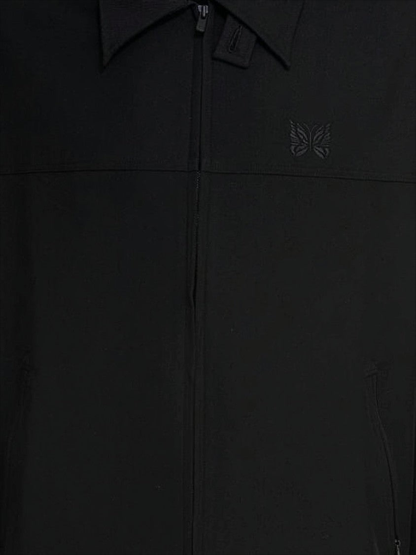 Pleading Detail Black Zippered Jacket