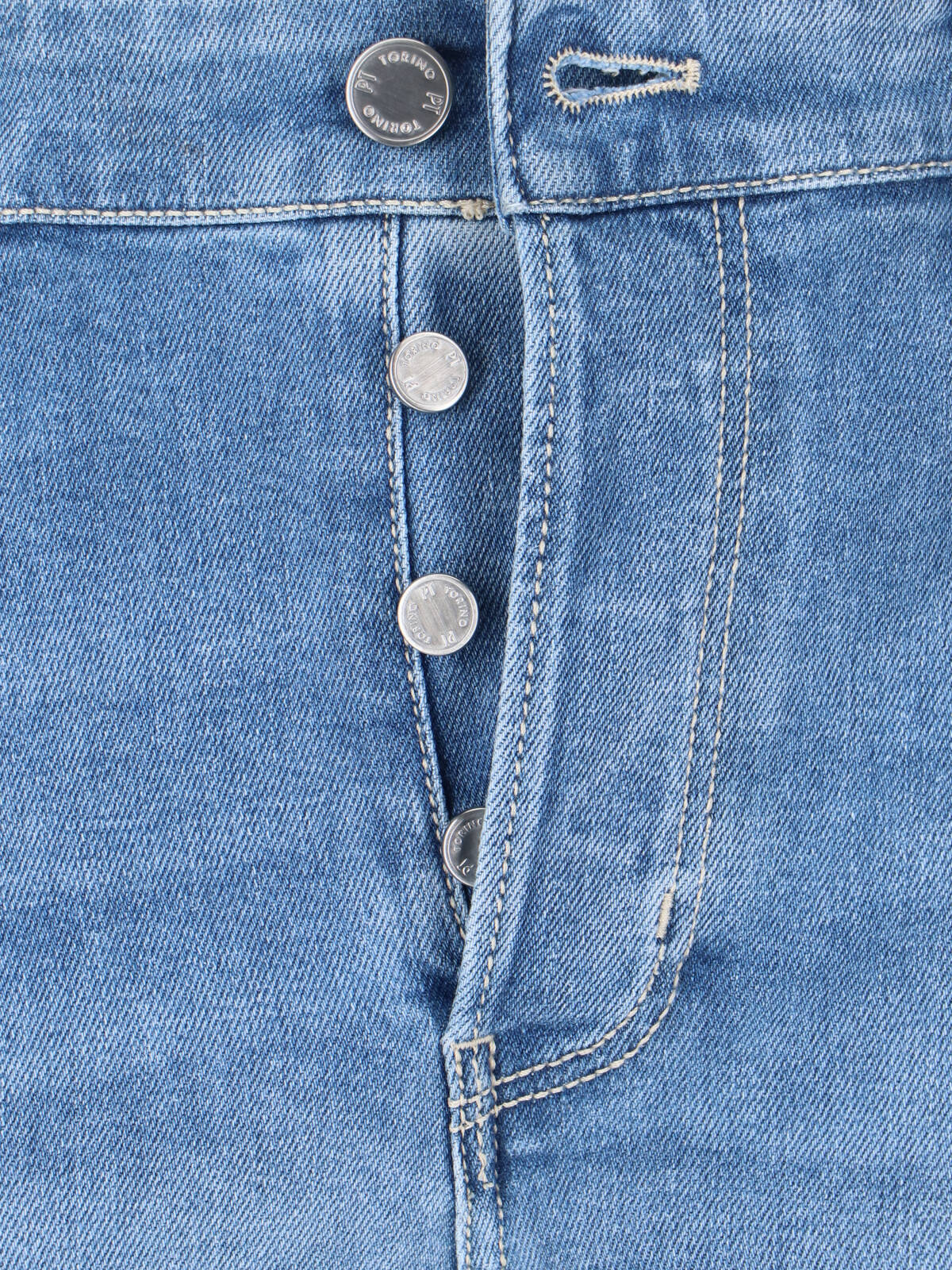 Blue Straight-Leg Stretch Cotton Jeans