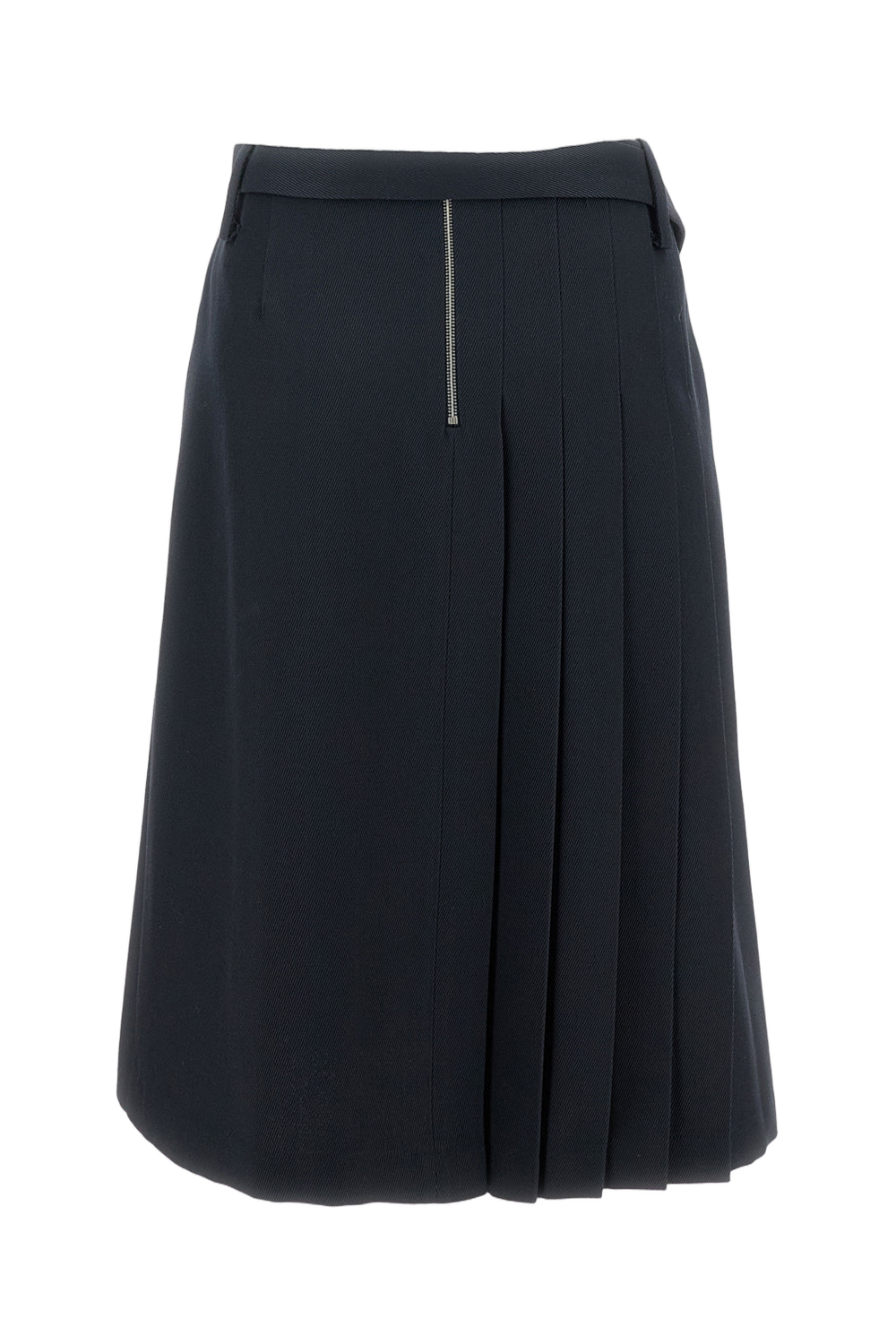 Flared Blue Skirt With Smooth Texture