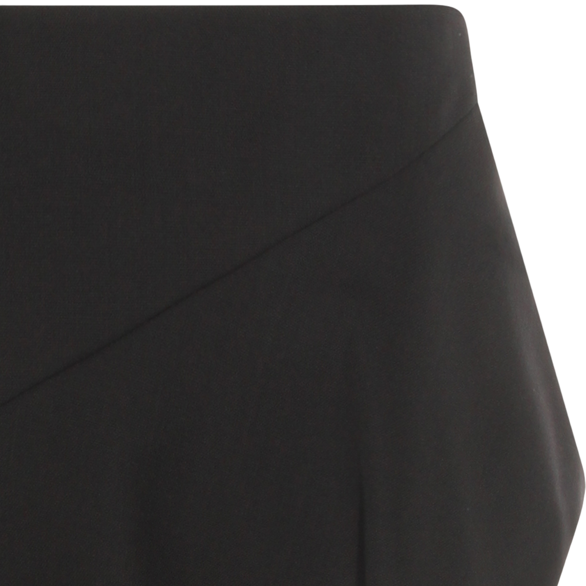 Asymmetrical Black Midi Skirt with Draped Detail