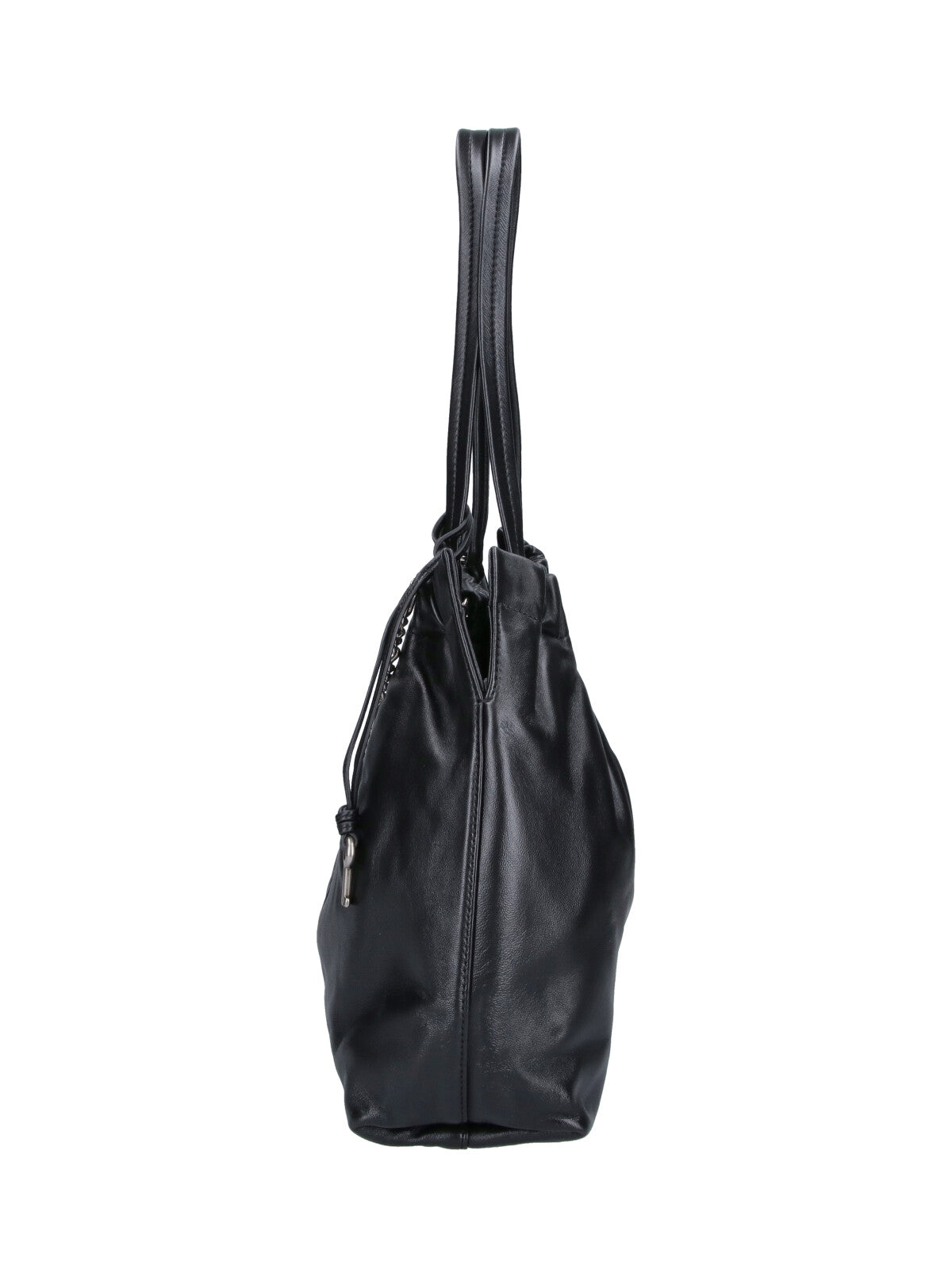 Black The Christina Gathered Lambskin Tote