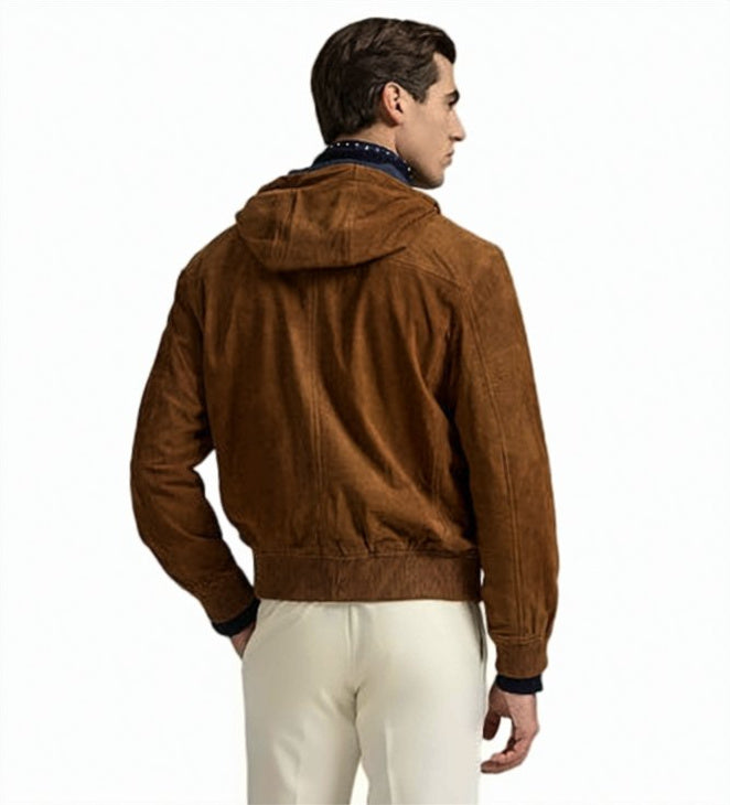 Reversible Brown Goat Leather Jacket with Soft Suede Texture