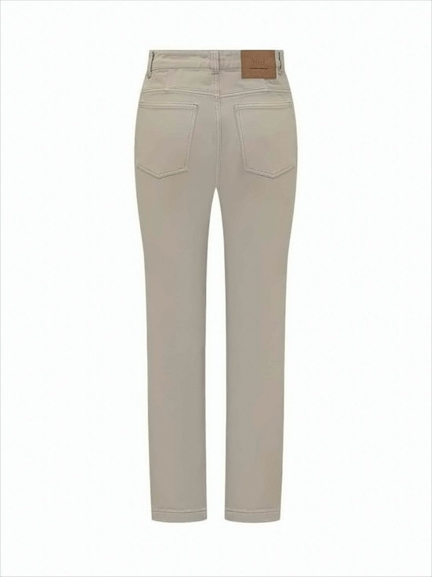 Straight-Cut Tailored Pants With Five-Pocket Design