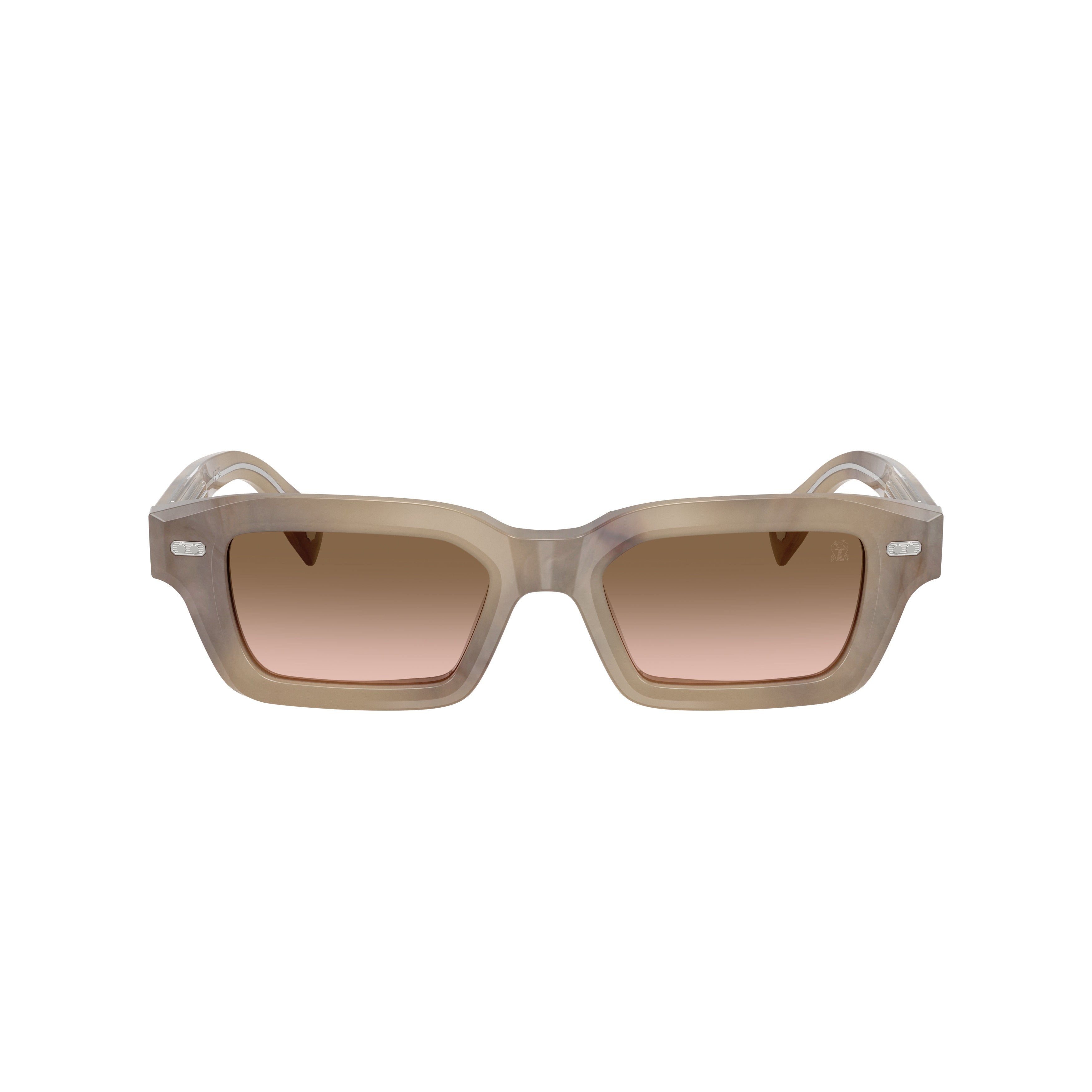 0bc4019s Rectangular Acetate Sunglasses with Gradient Brown Lenses