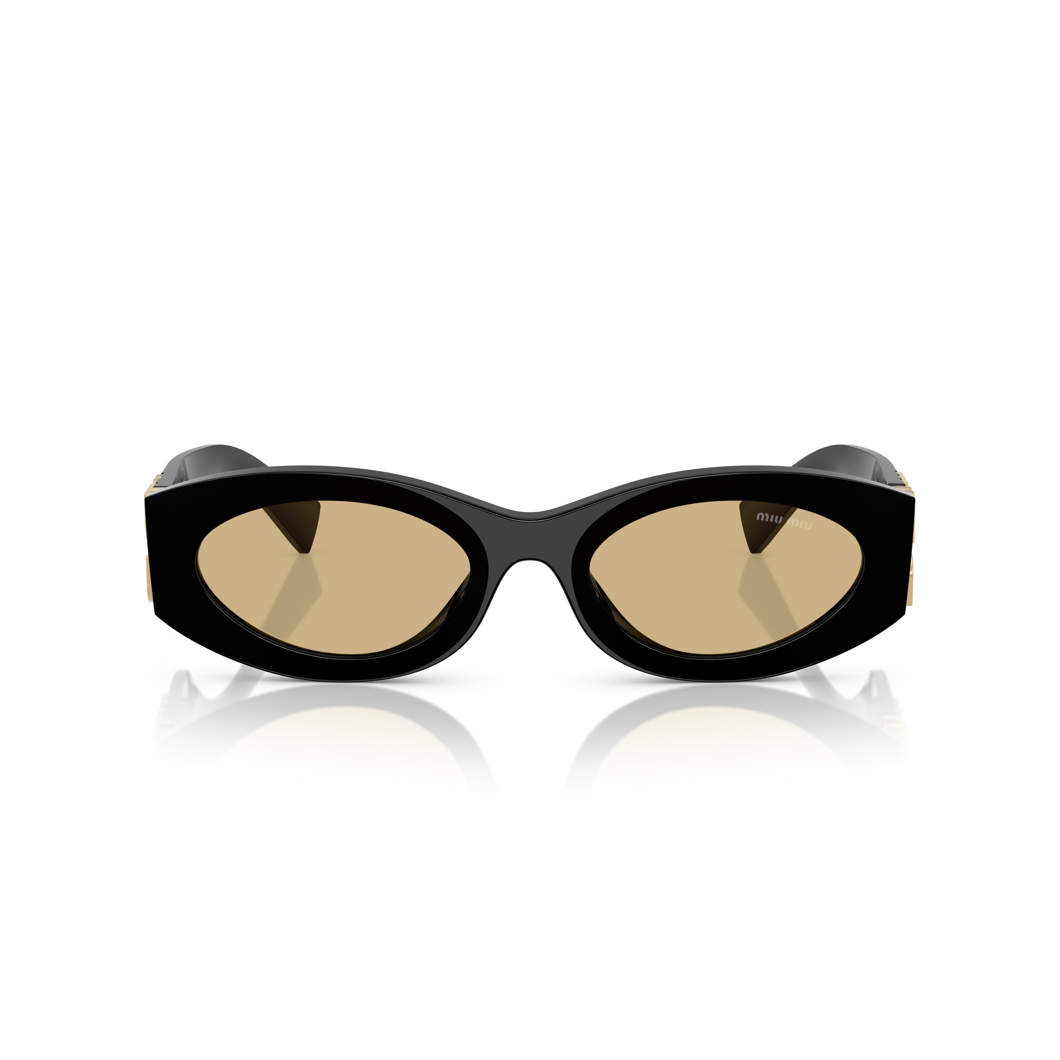 0mu 11ws Glossy Black Acetate Oval Sunglasses