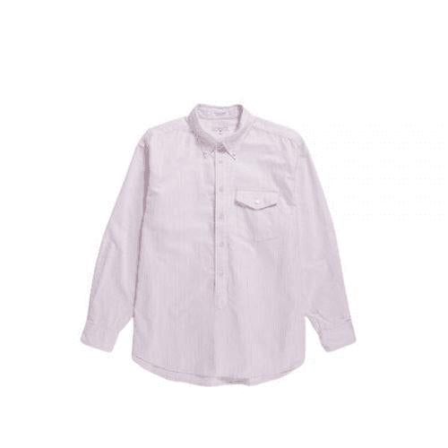 Long-Sleeve Shirt with Buttoned Chest Pocket and Classic Collar