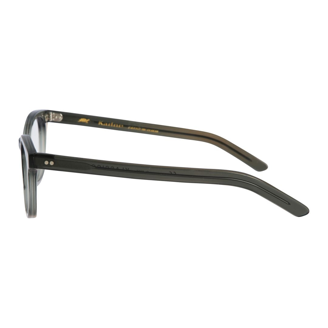 Klassiko Translucent Grey Rounded Frame Eyeglasses with Metallic Rivets
