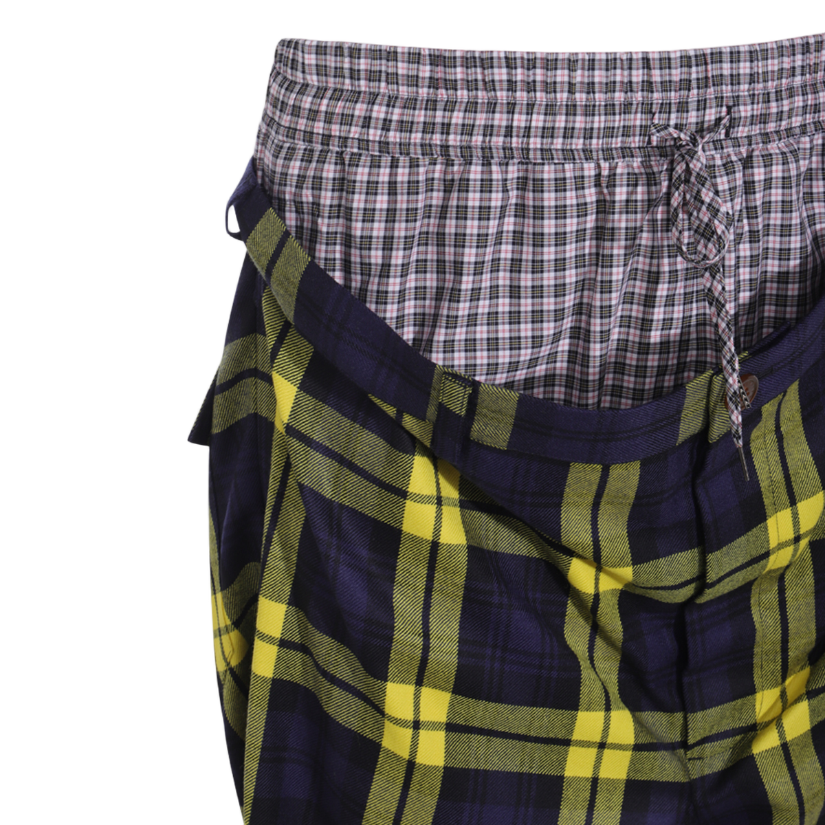 Relaxed Fit Plaid Trousers