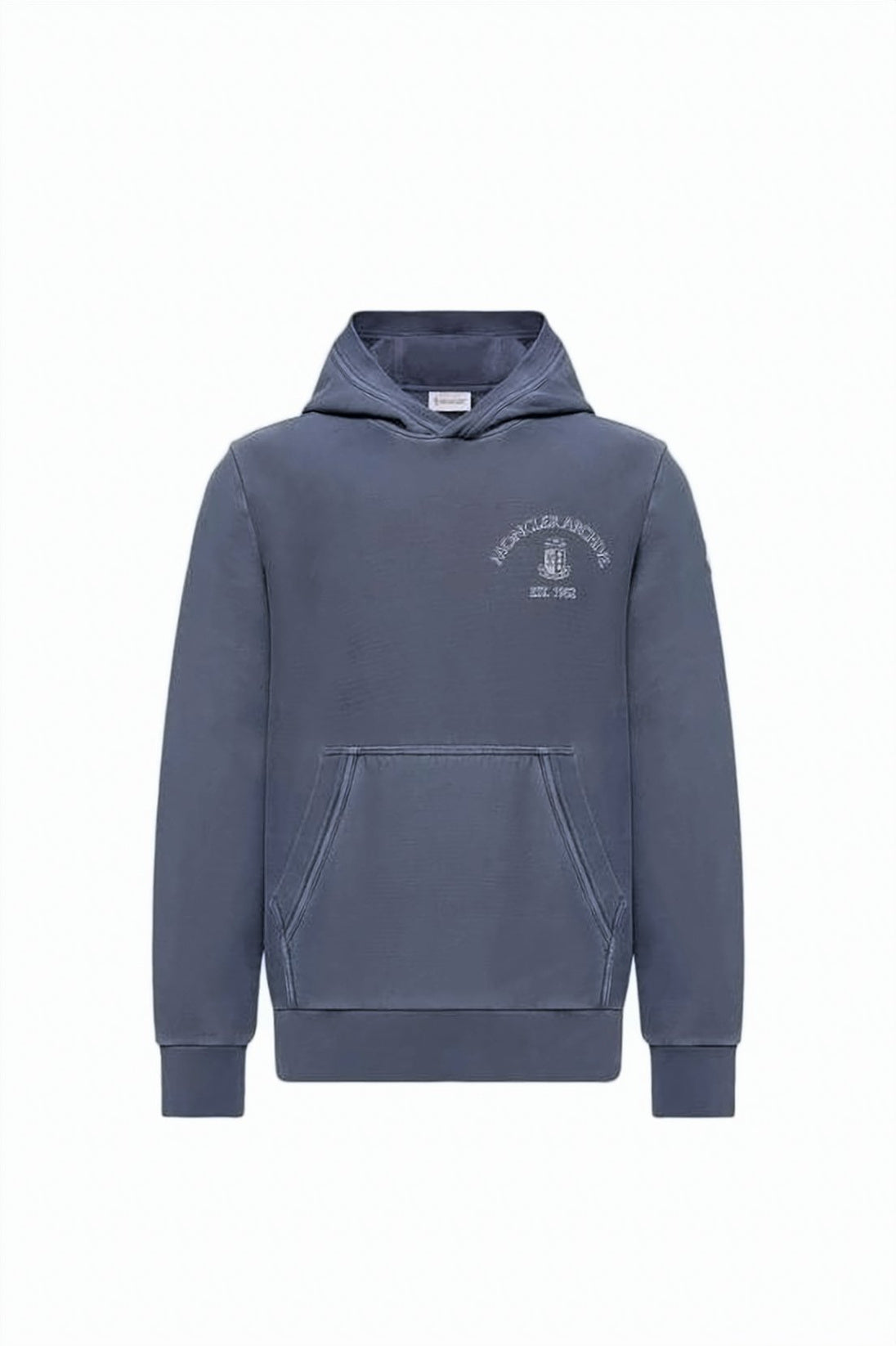 Casual Blue Hoodie with Embroidered Logo