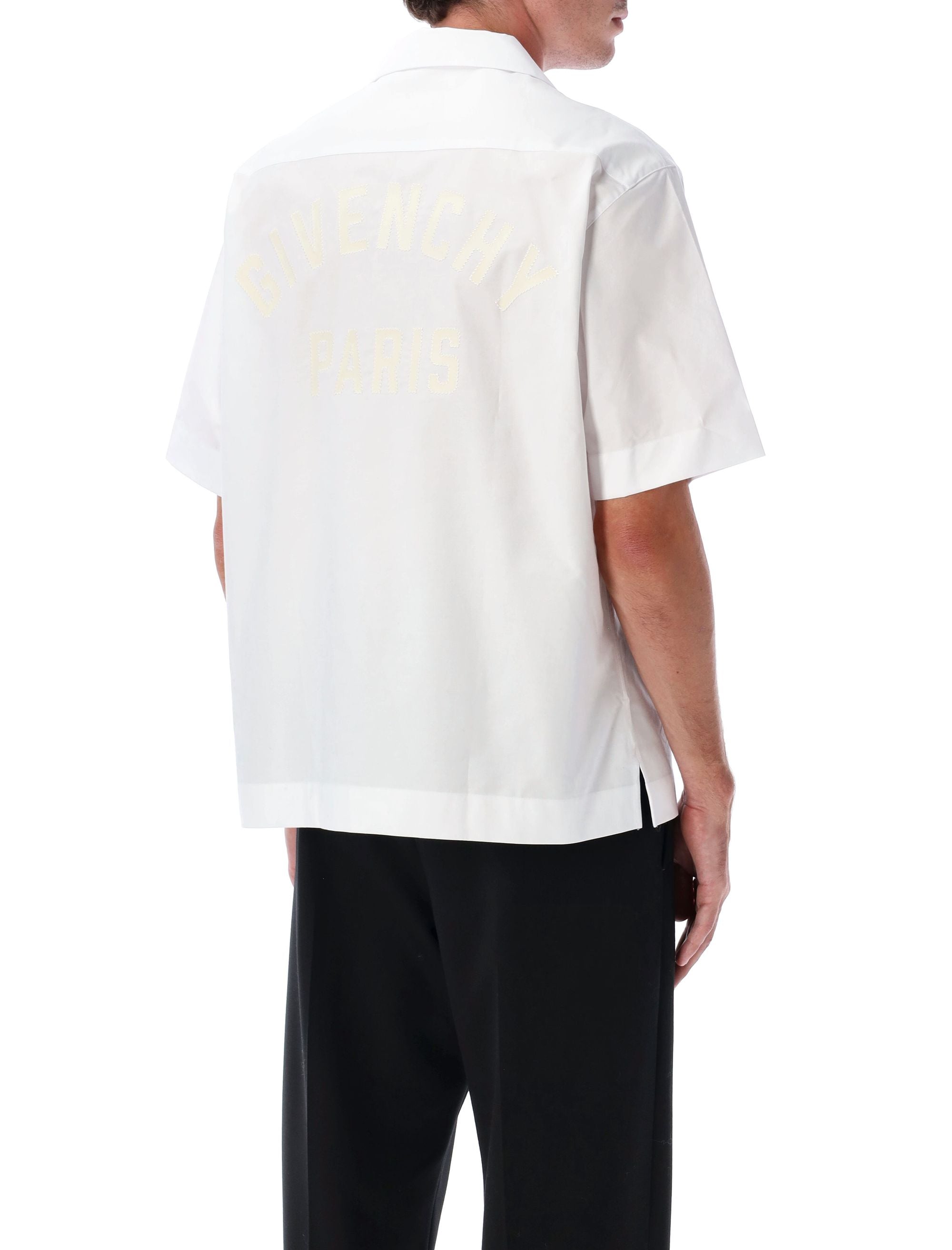 White Cotton Hawaiian Collar Shirt