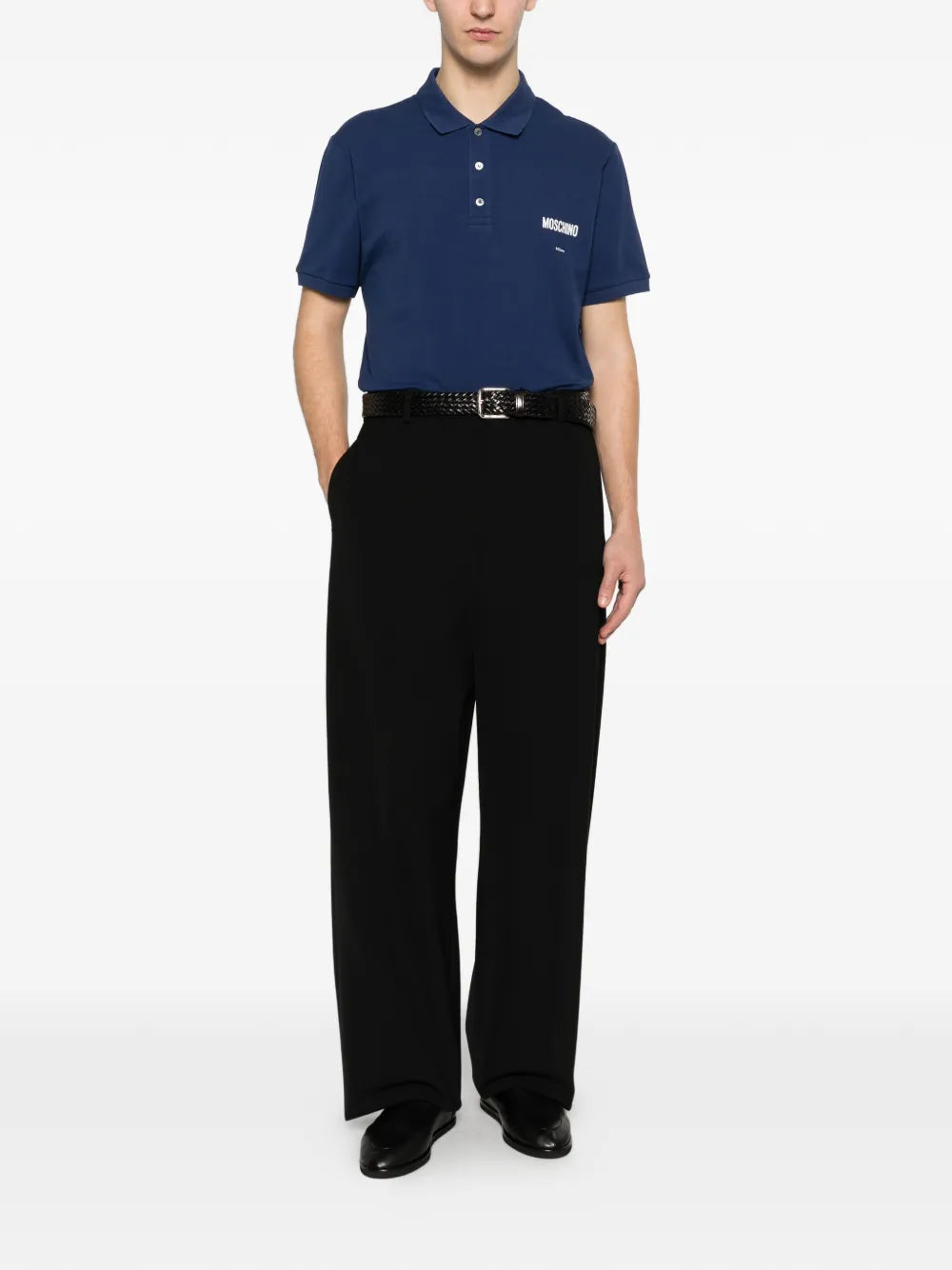 Relaxed-Fit Polo Shirt With Ribbed Details And Logo Accents