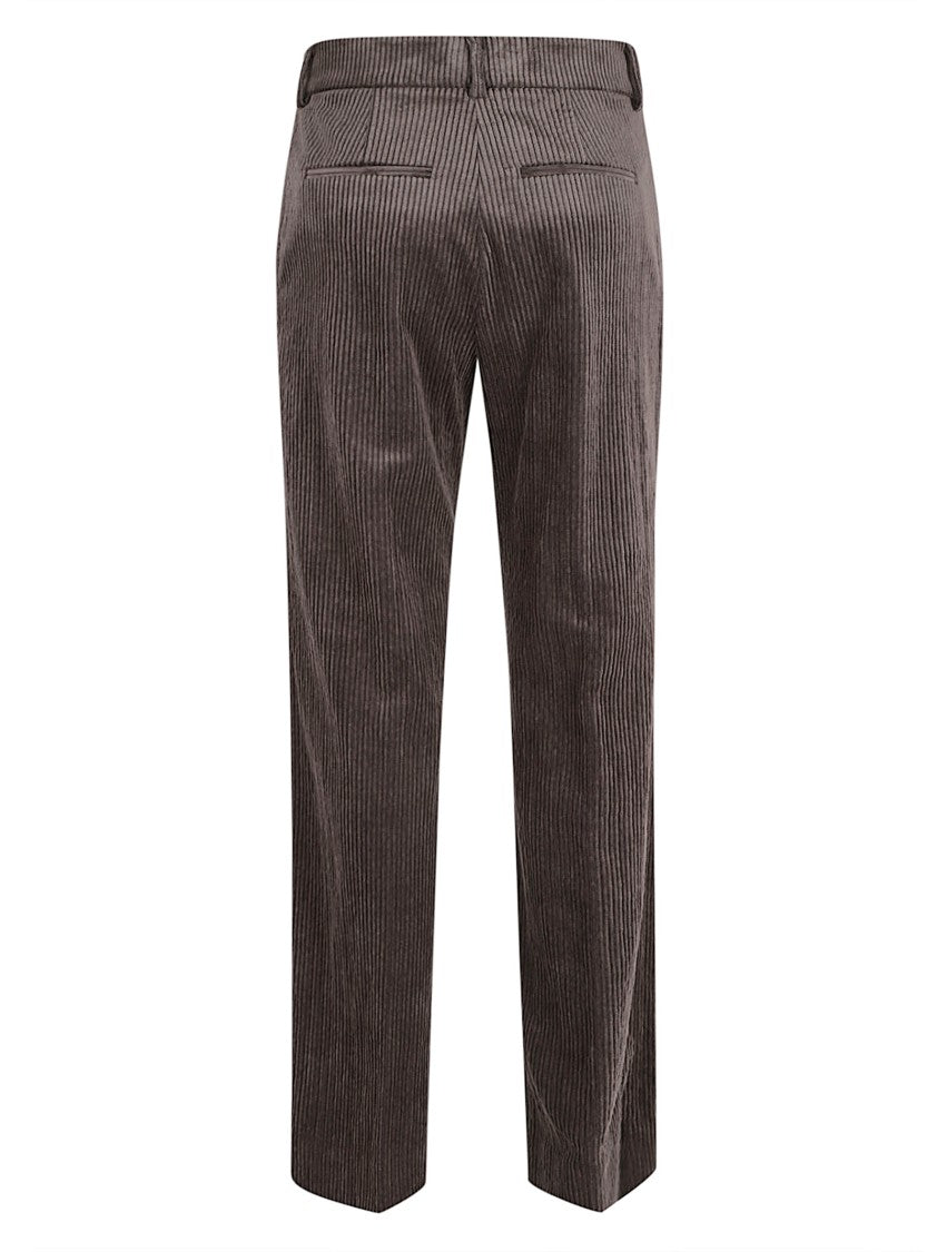 Straight-Leg Trousers With Textured Corduroy