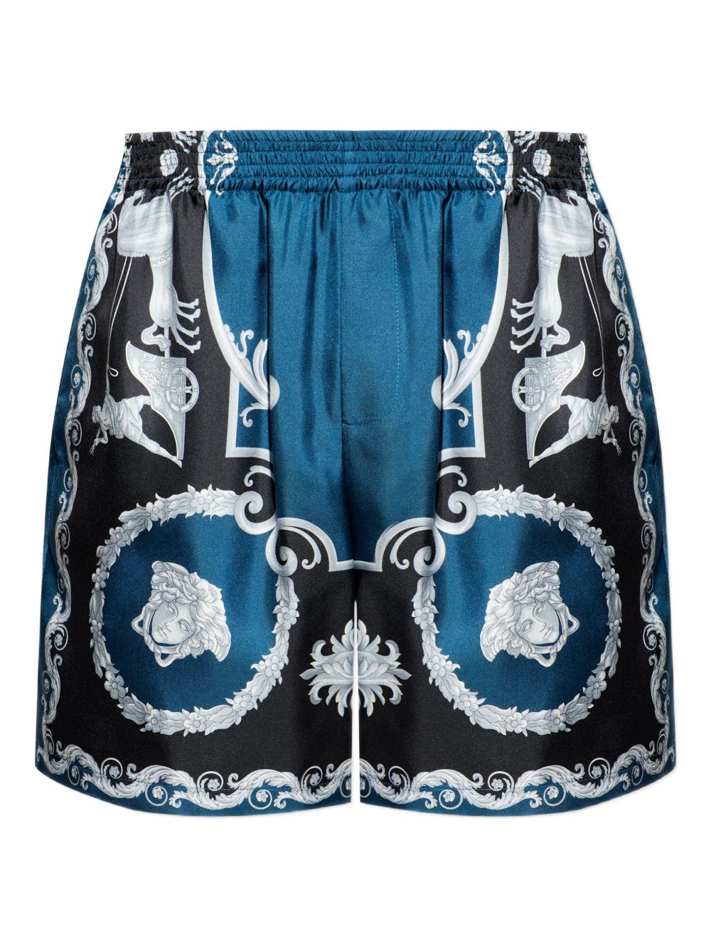 Baroque-Printed Silk-Nylon Shorts with Elastic Waistband